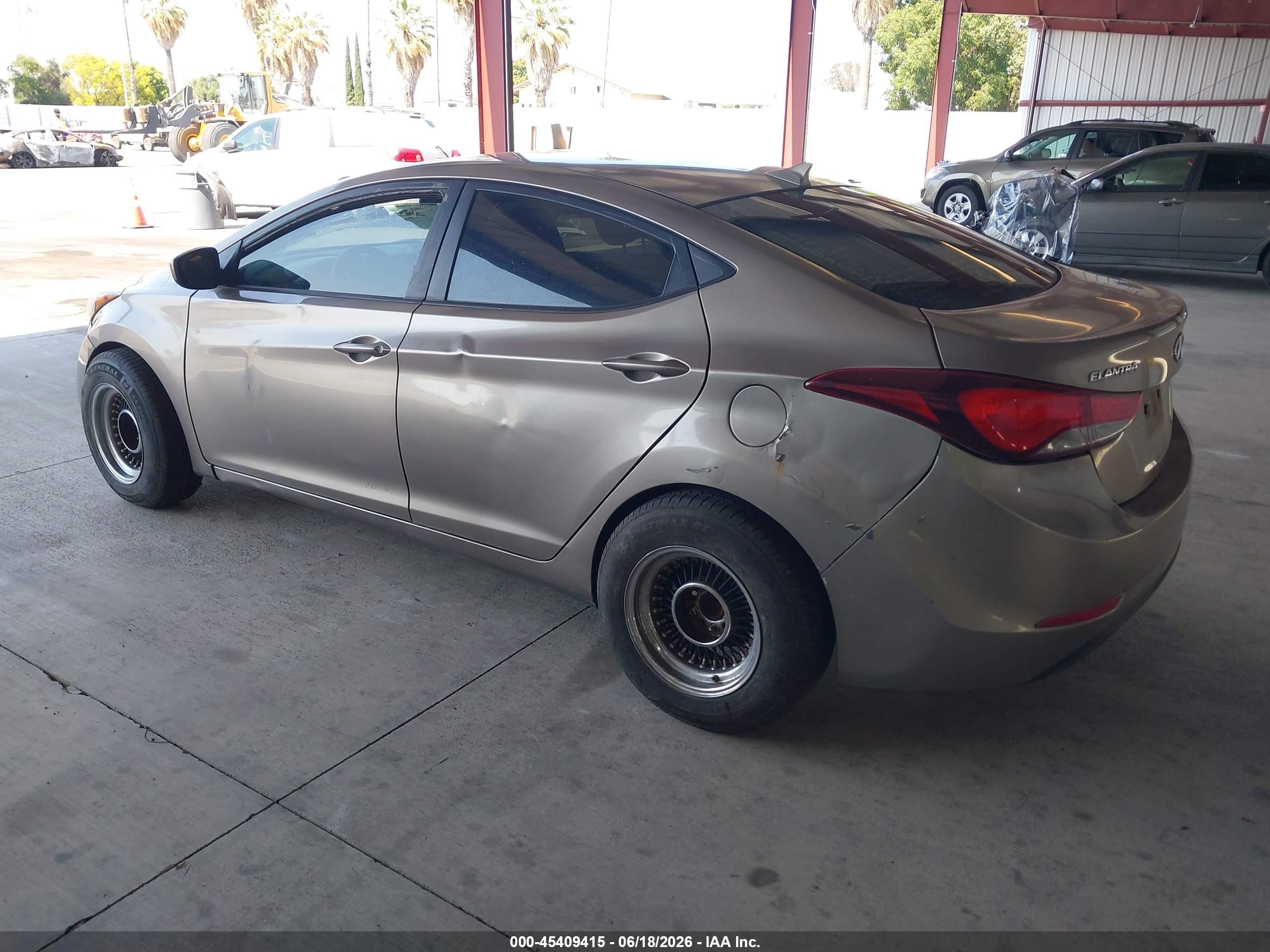 2015 Hyundai Elantra Se Gray vin: 5NPDH4AEXFH574029