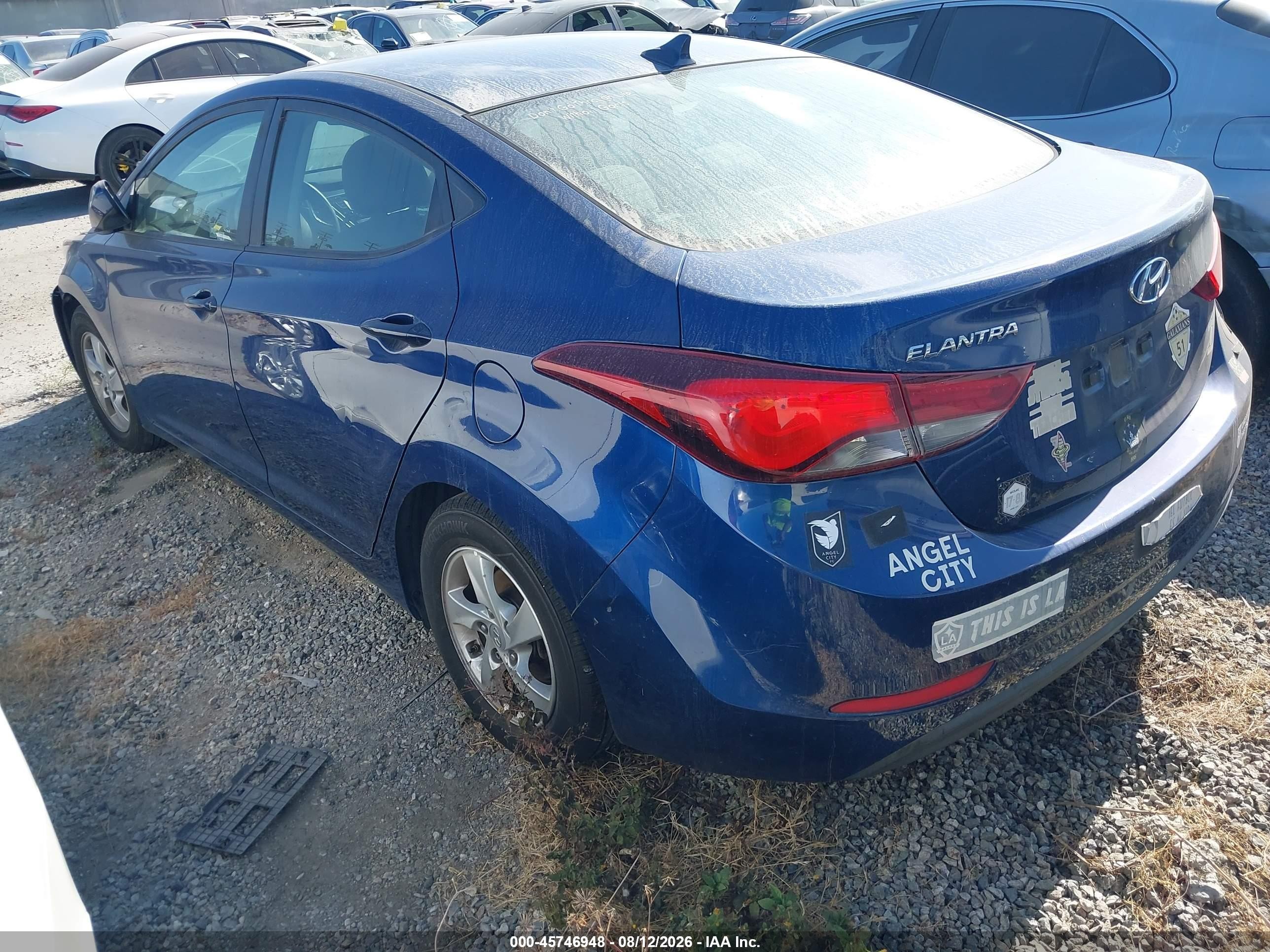 2015 Hyundai Elantra Se Blue vin: 5NPDH4AEXFH584897