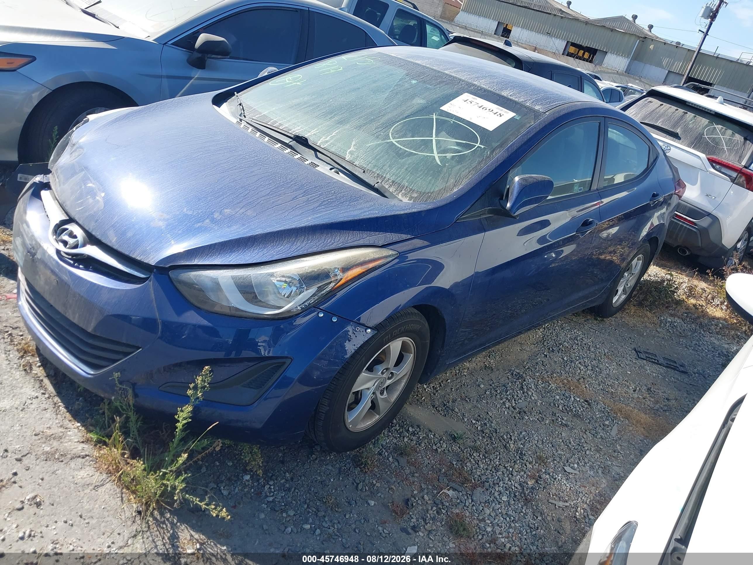 2015 Hyundai Elantra Se Blue vin: 5NPDH4AEXFH584897