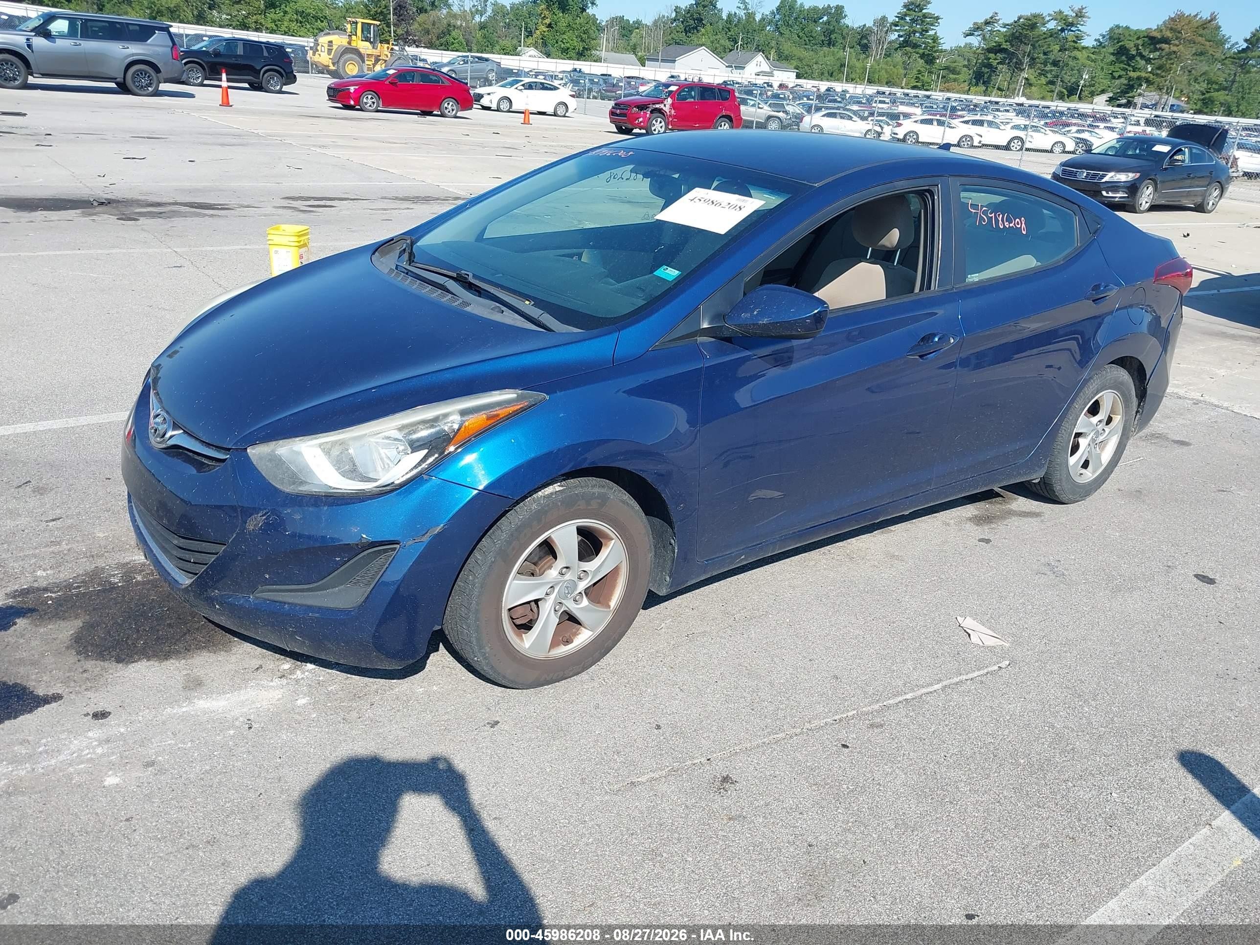 2015 Hyundai Elantra Se Blue vin: 5NPDH4AEXFH594068