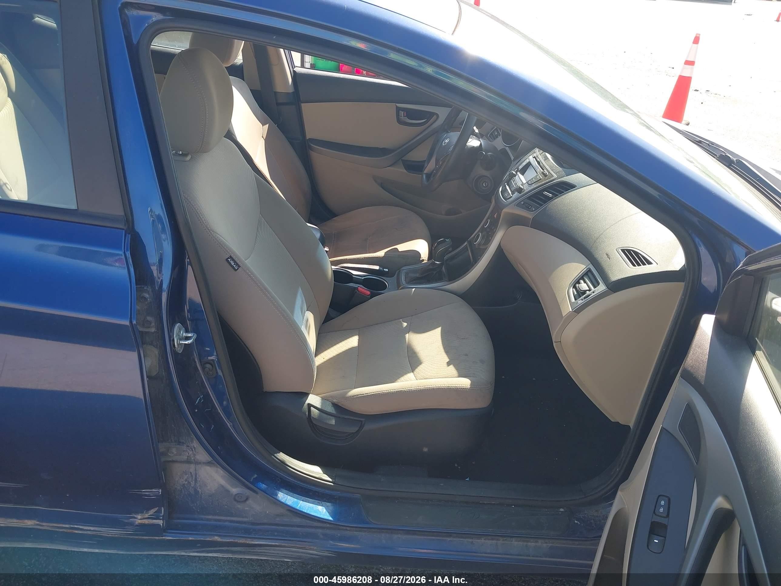 2015 Hyundai Elantra Se Blue vin: 5NPDH4AEXFH594068