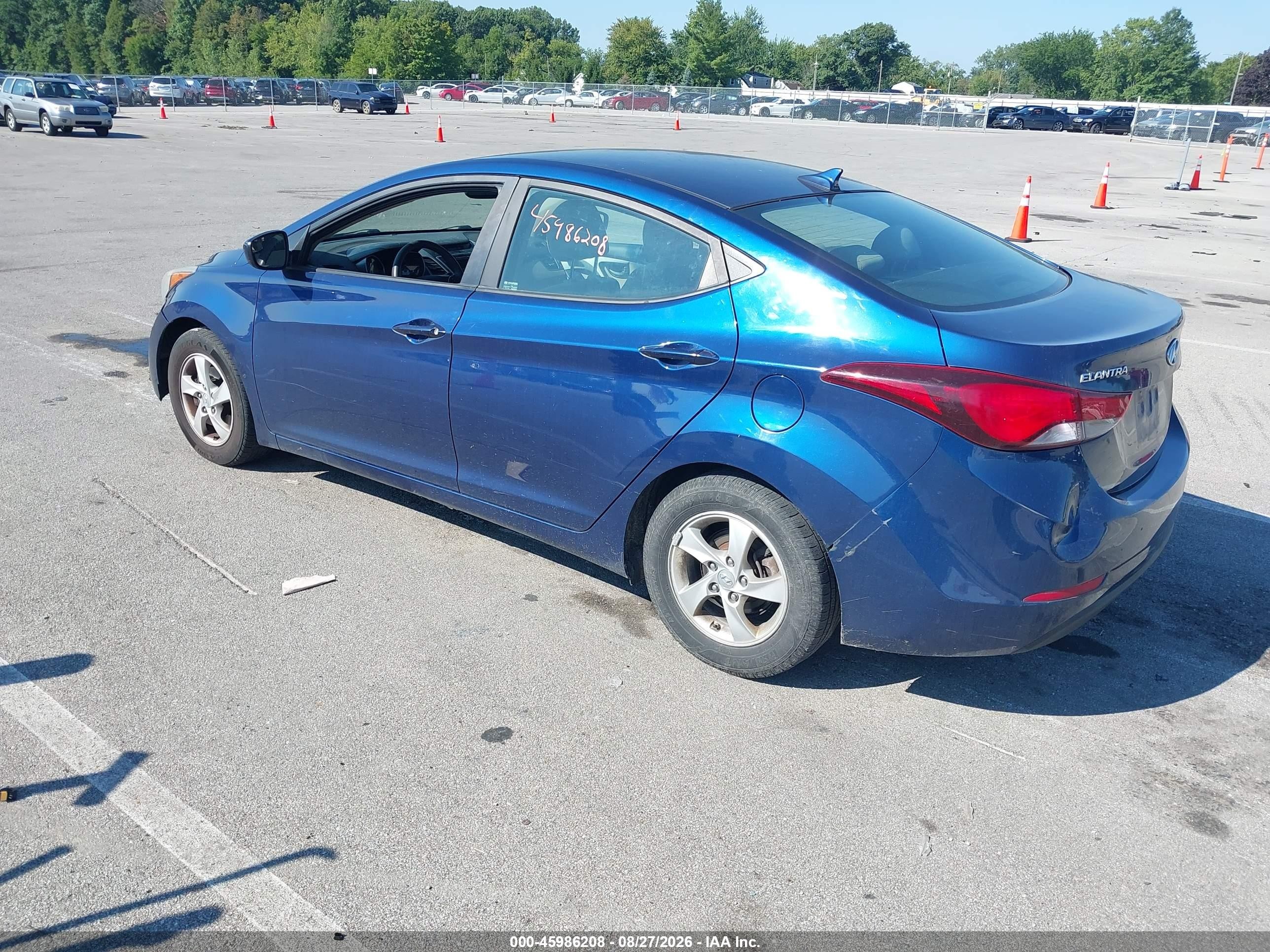 2015 Hyundai Elantra Se Blue vin: 5NPDH4AEXFH594068