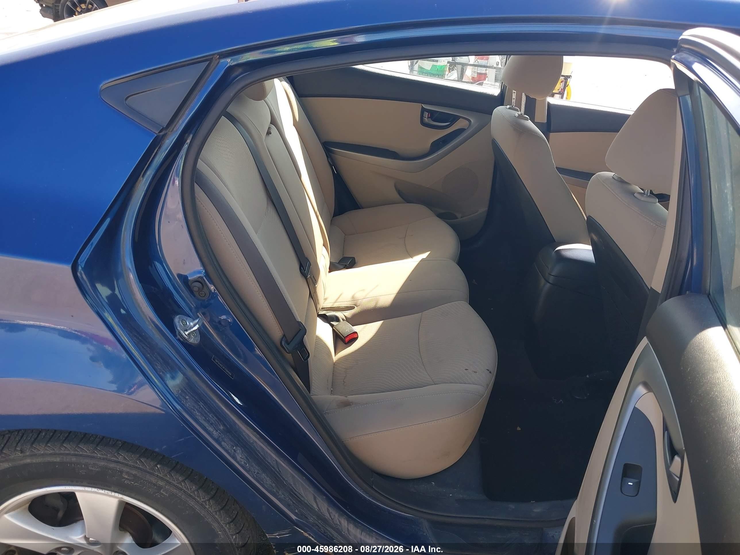 2015 Hyundai Elantra Se Blue vin: 5NPDH4AEXFH594068