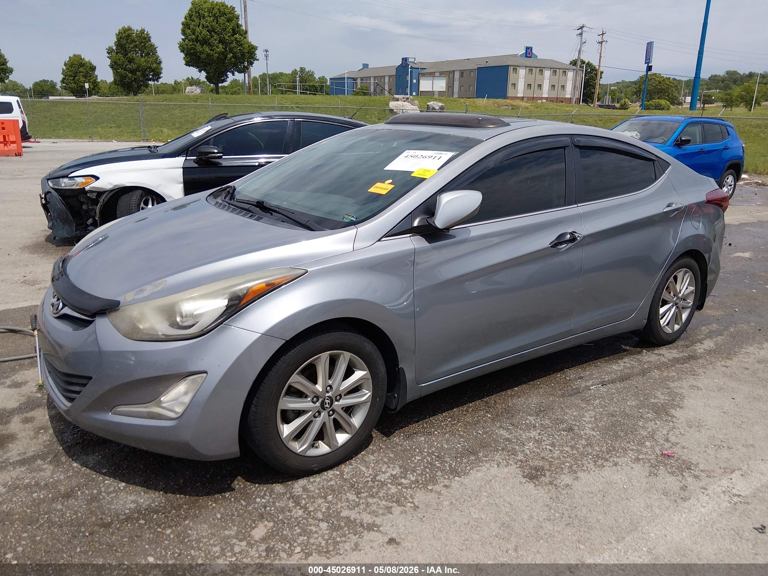 2015 Hyundai Elantra Se Gray vin: 5NPDH4AEXFH597830
