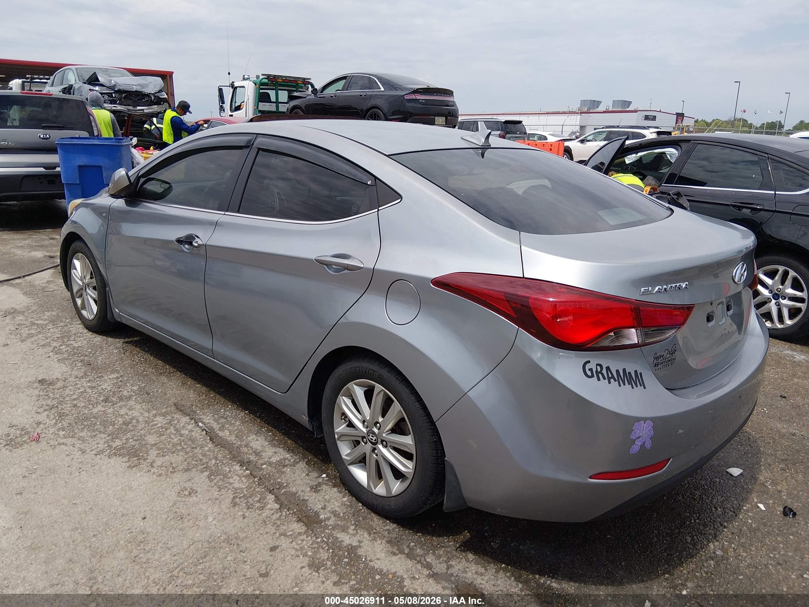 2015 Hyundai Elantra Se Gray vin: 5NPDH4AEXFH597830