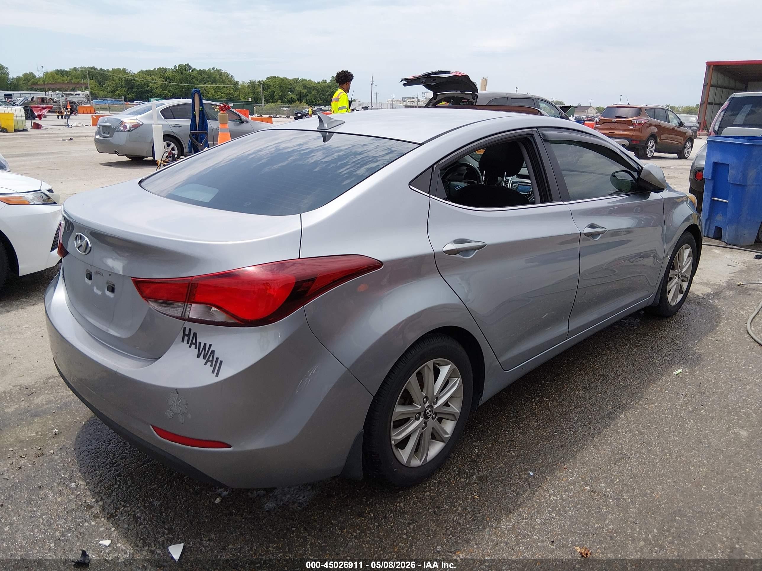 2015 Hyundai Elantra Se Gray vin: 5NPDH4AEXFH597830