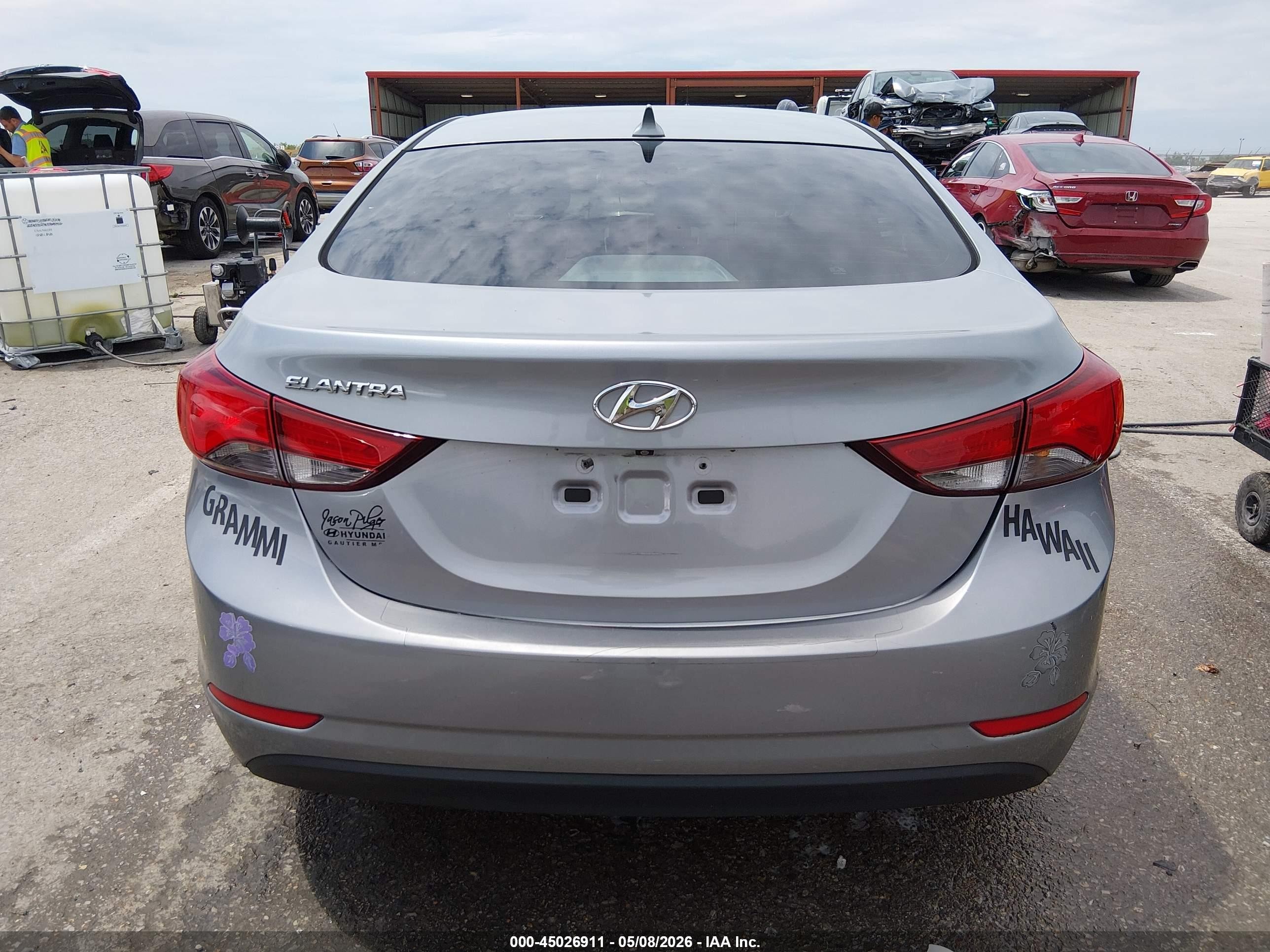 2015 Hyundai Elantra Se Gray vin: 5NPDH4AEXFH597830