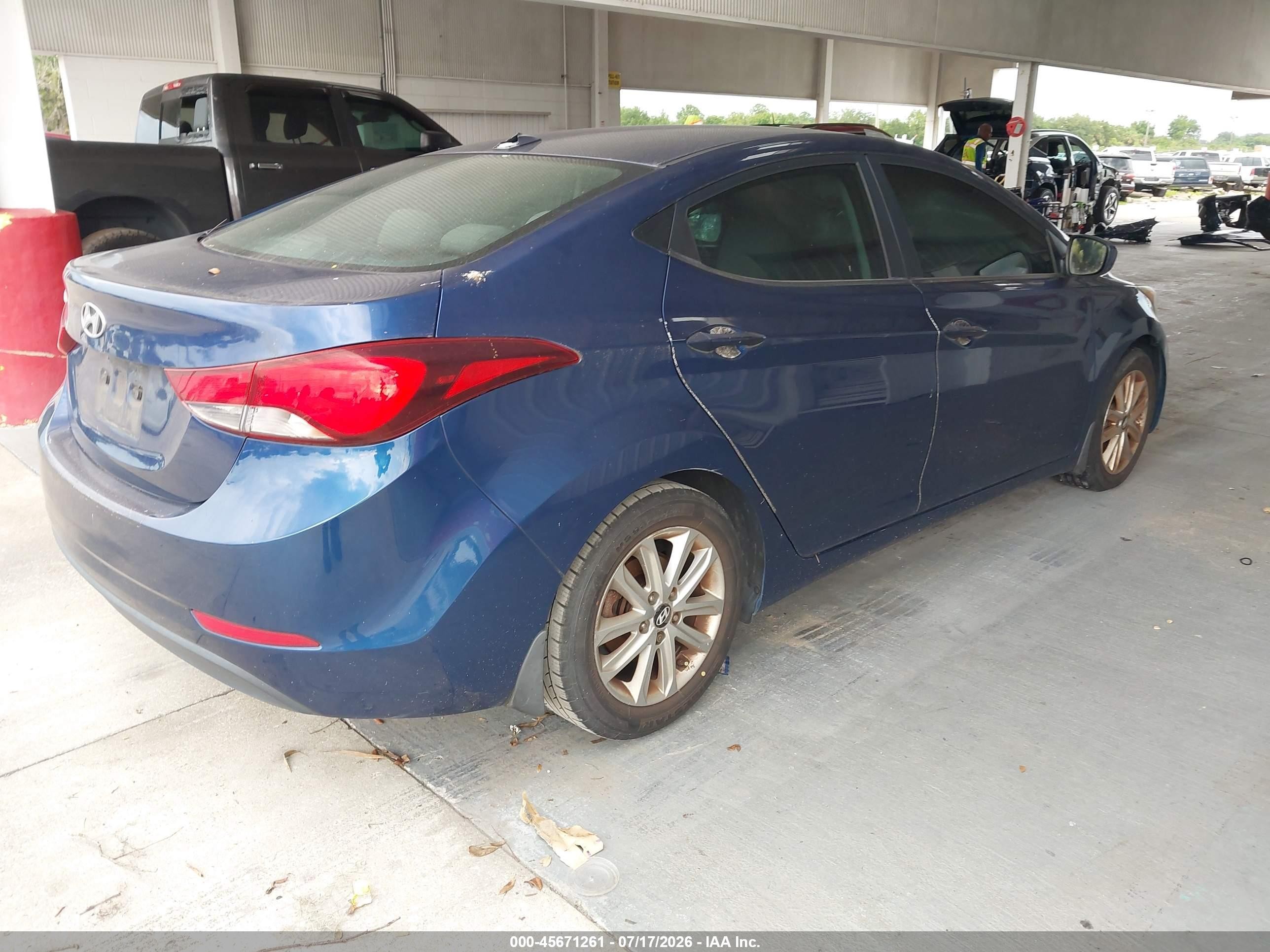 2015 Hyundai Elantra Se Blue vin: 5NPDH4AEXFH606896