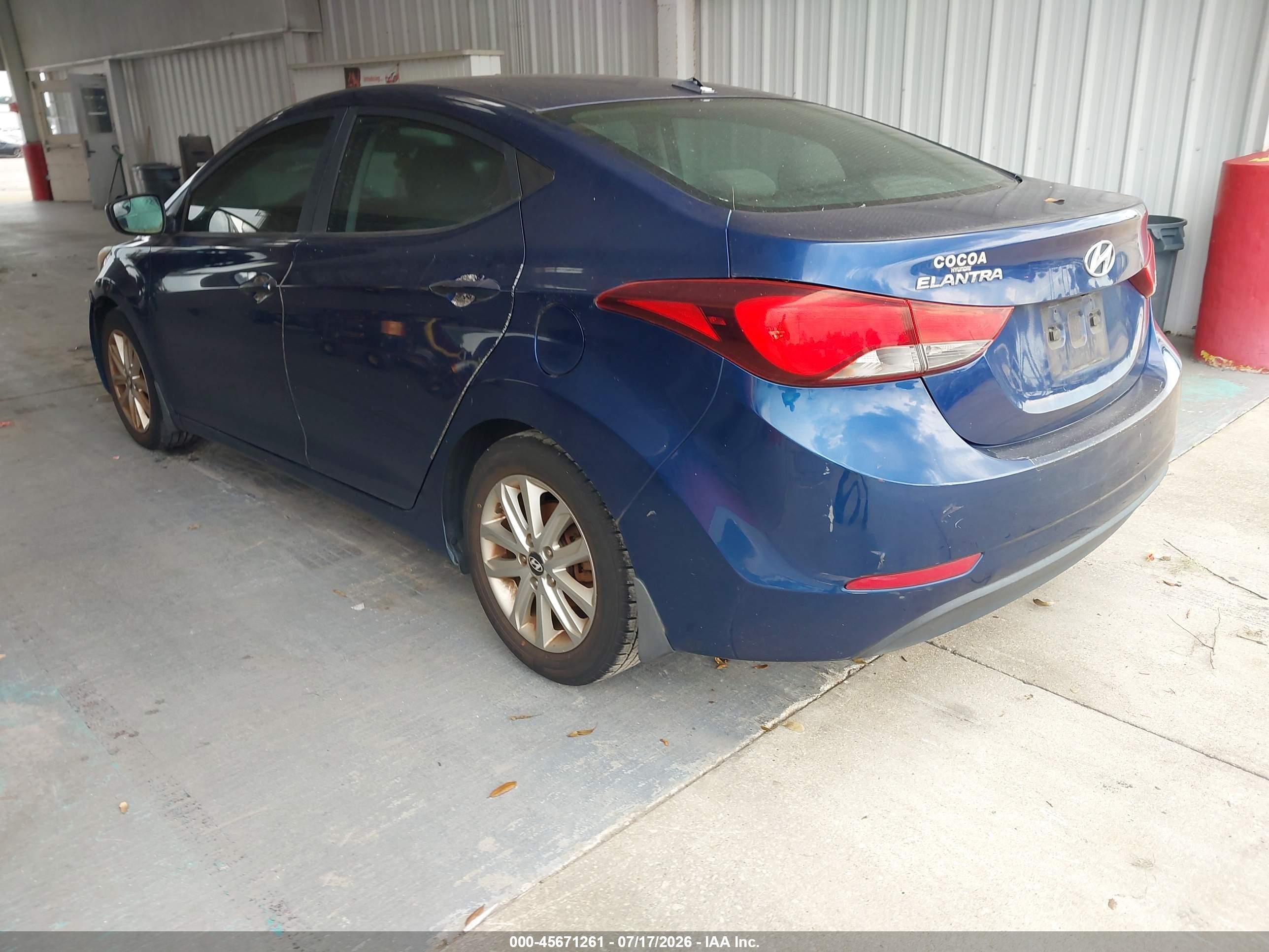 2015 Hyundai Elantra Se Blue vin: 5NPDH4AEXFH606896