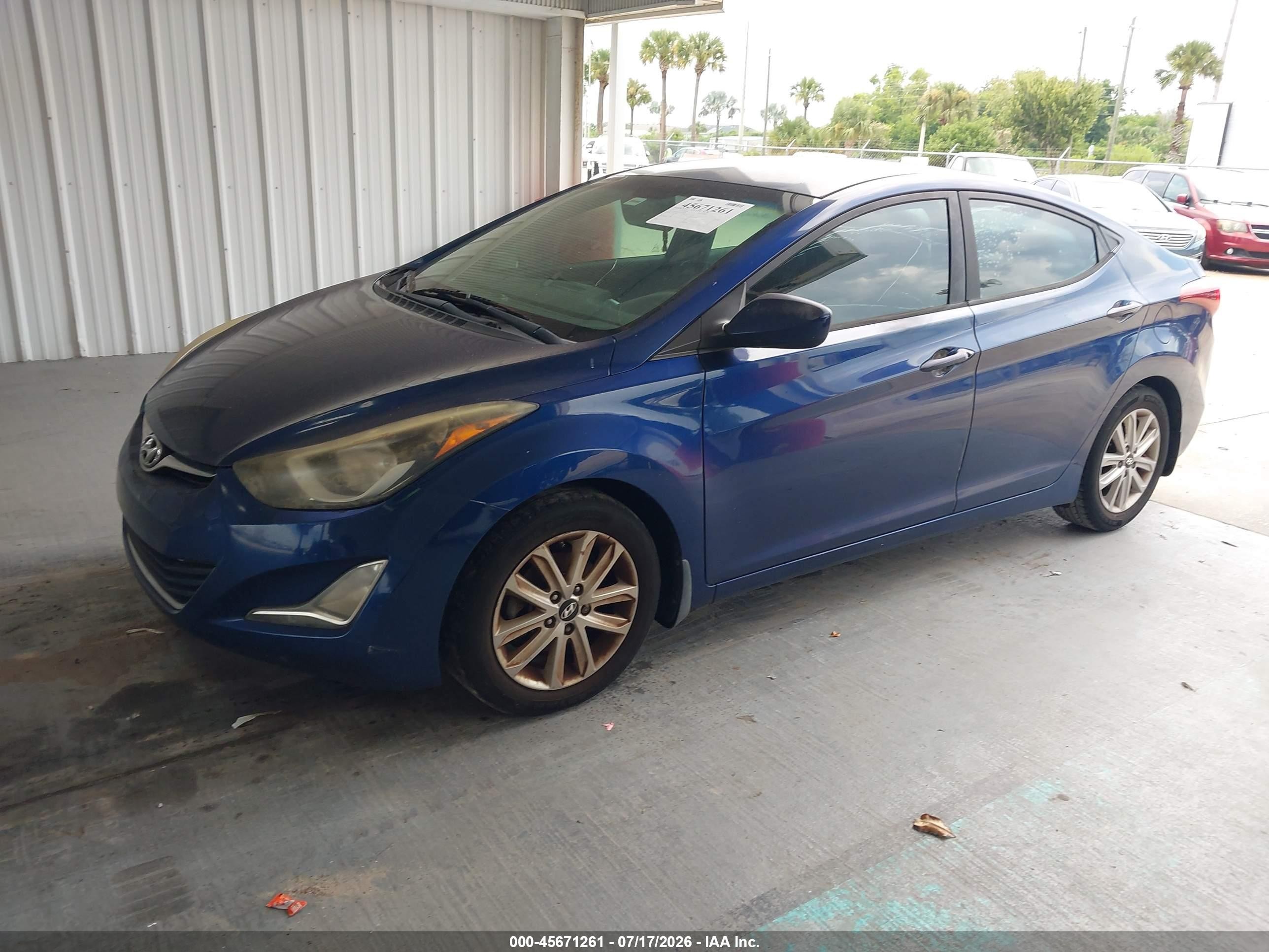 2015 Hyundai Elantra Se Blue vin: 5NPDH4AEXFH606896