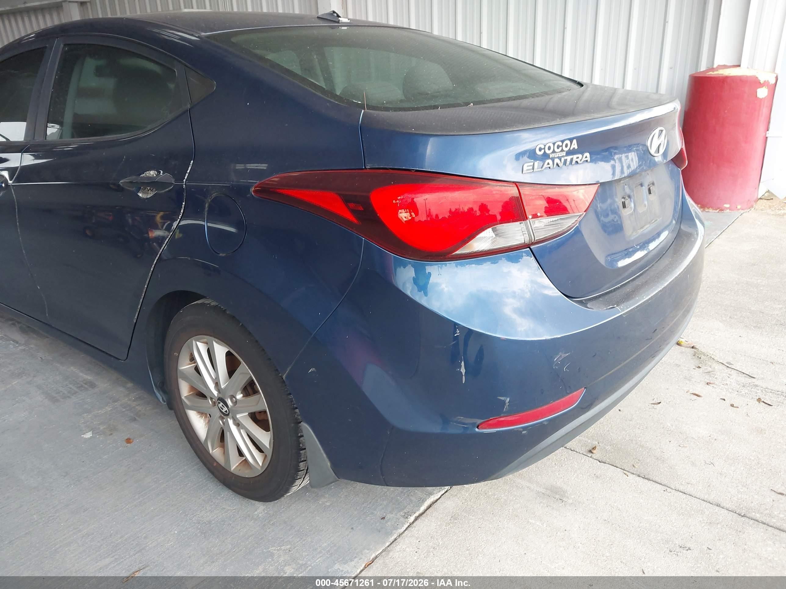 2015 Hyundai Elantra Se Blue vin: 5NPDH4AEXFH606896
