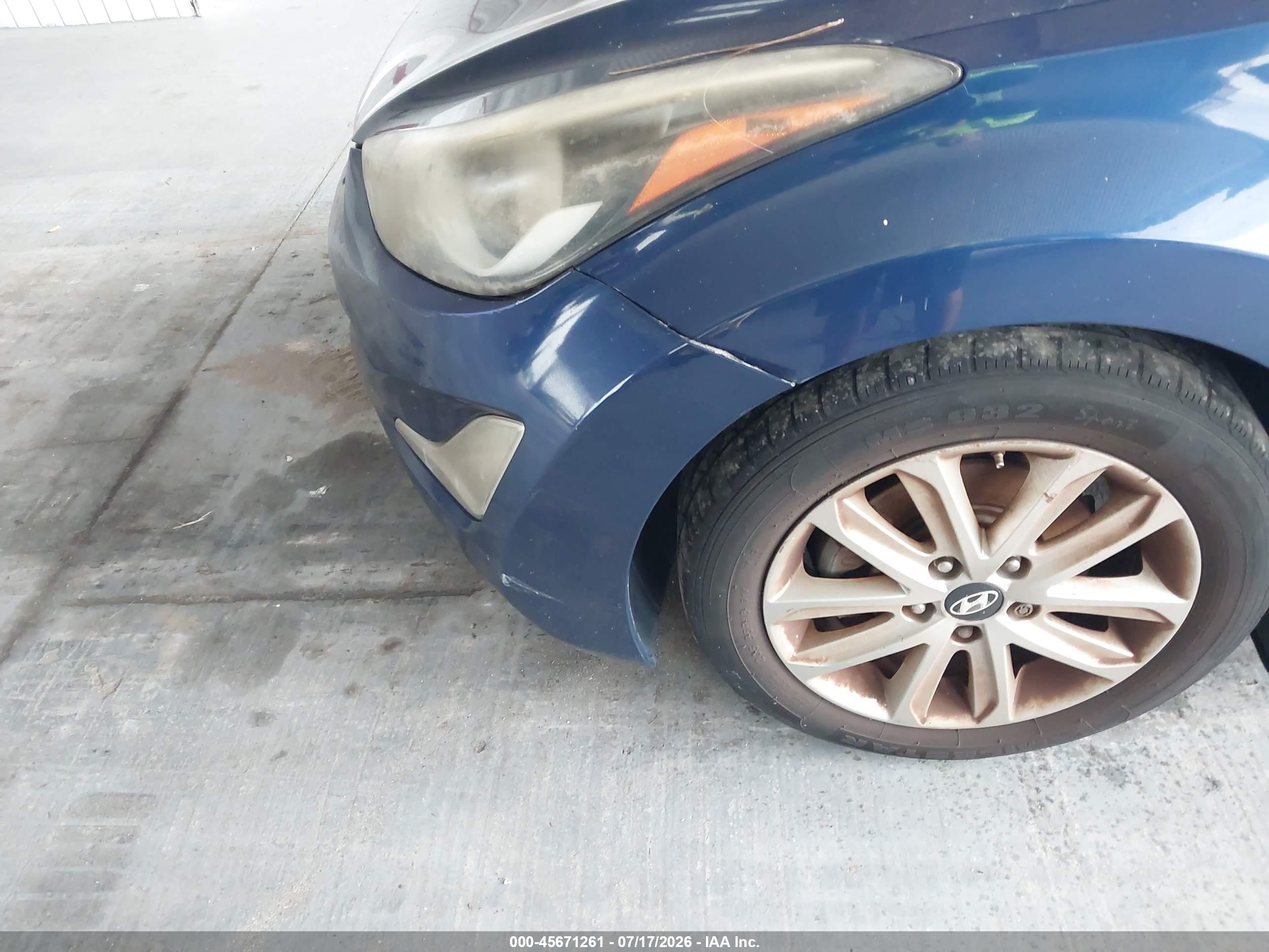 2015 Hyundai Elantra Se Blue vin: 5NPDH4AEXFH606896