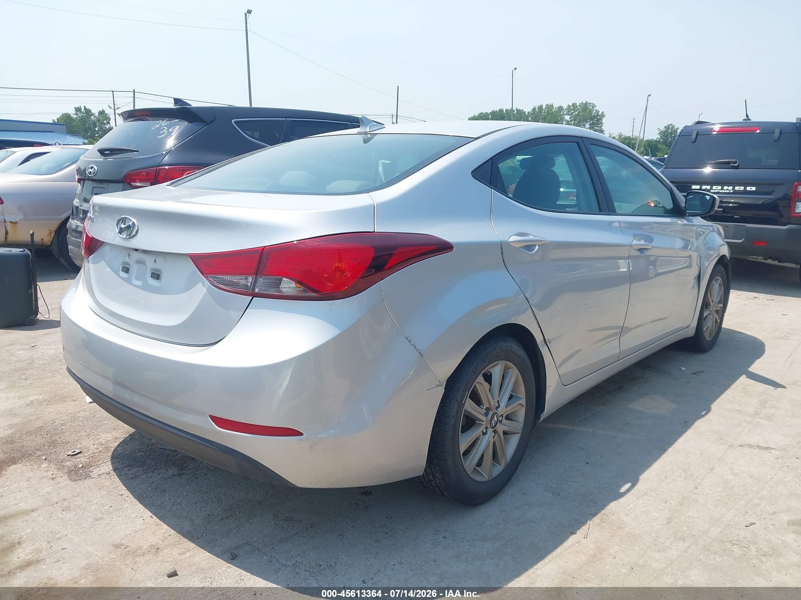 2015 Hyundai Elantra Se Silver vin: 5NPDH4AEXFH611385