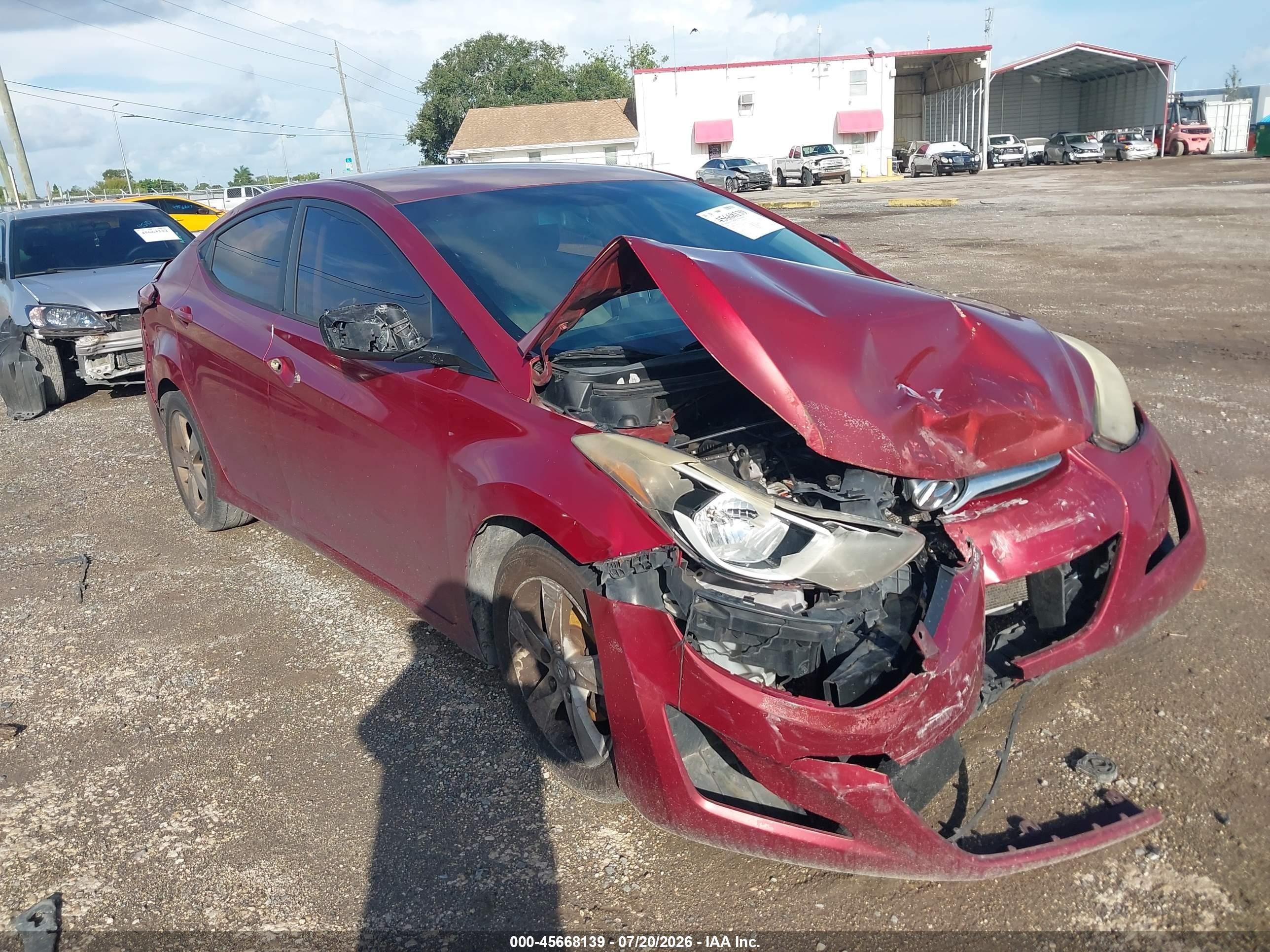 2015 Hyundai Elantra Se Red vin: 5NPDH4AEXFH613024