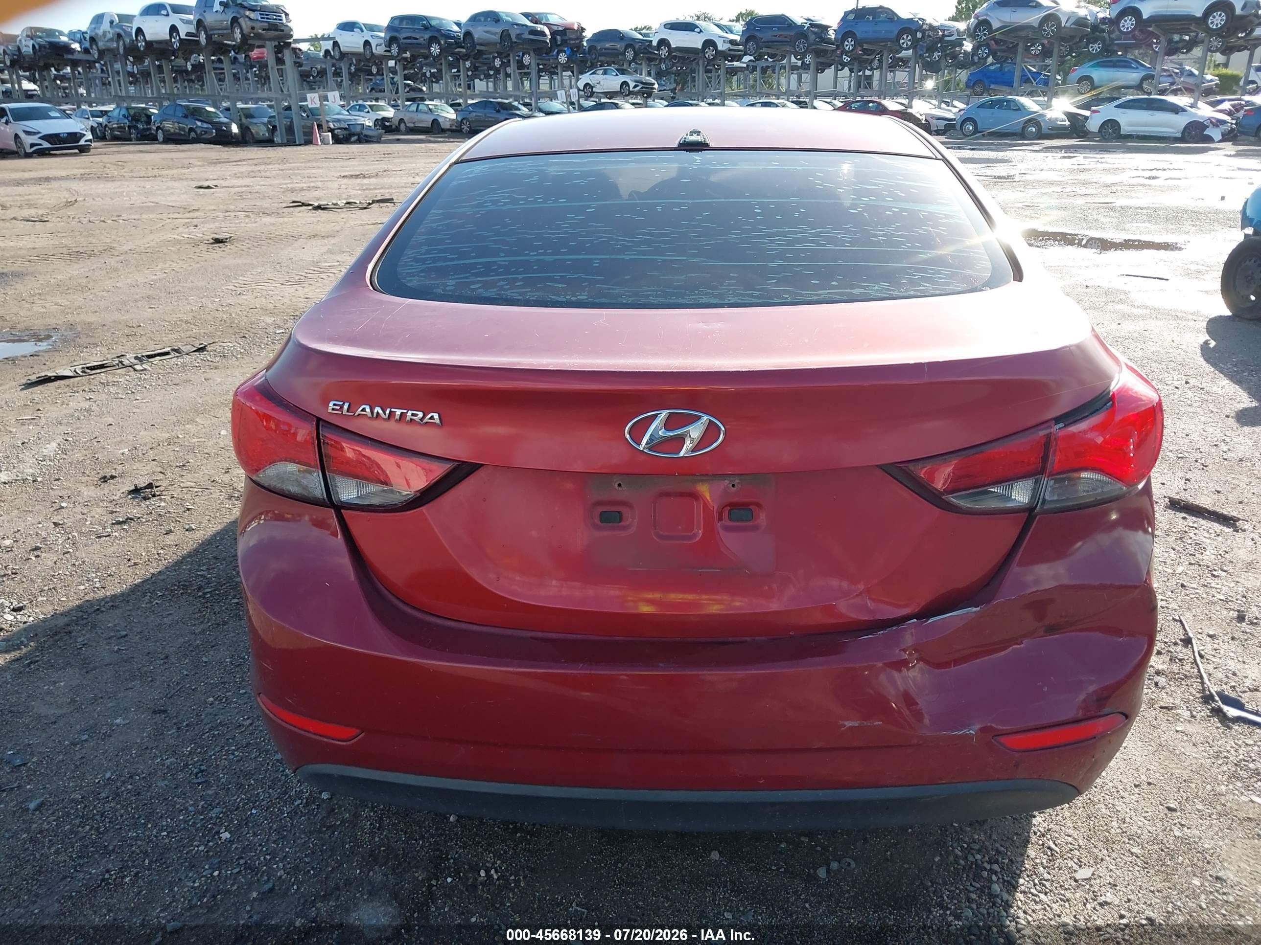 2015 Hyundai Elantra Se Красный vin: 5NPDH4AEXFH613024