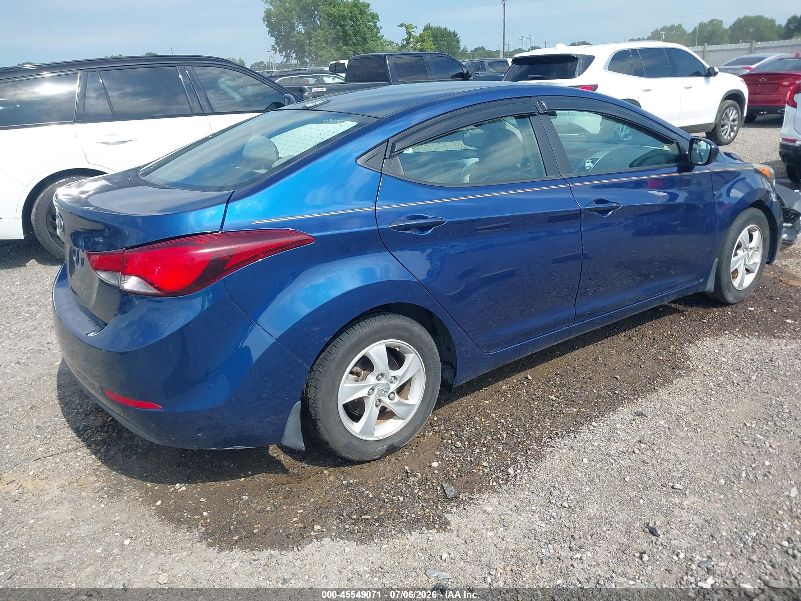 2015 Hyundai Elantra Se Blue vin: 5NPDH4AEXFH620233
