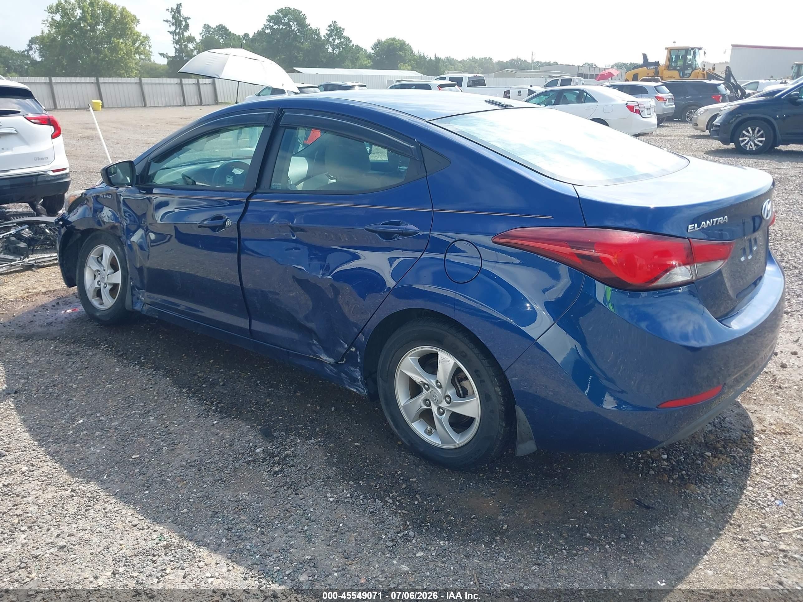 2015 Hyundai Elantra Se Blue vin: 5NPDH4AEXFH620233
