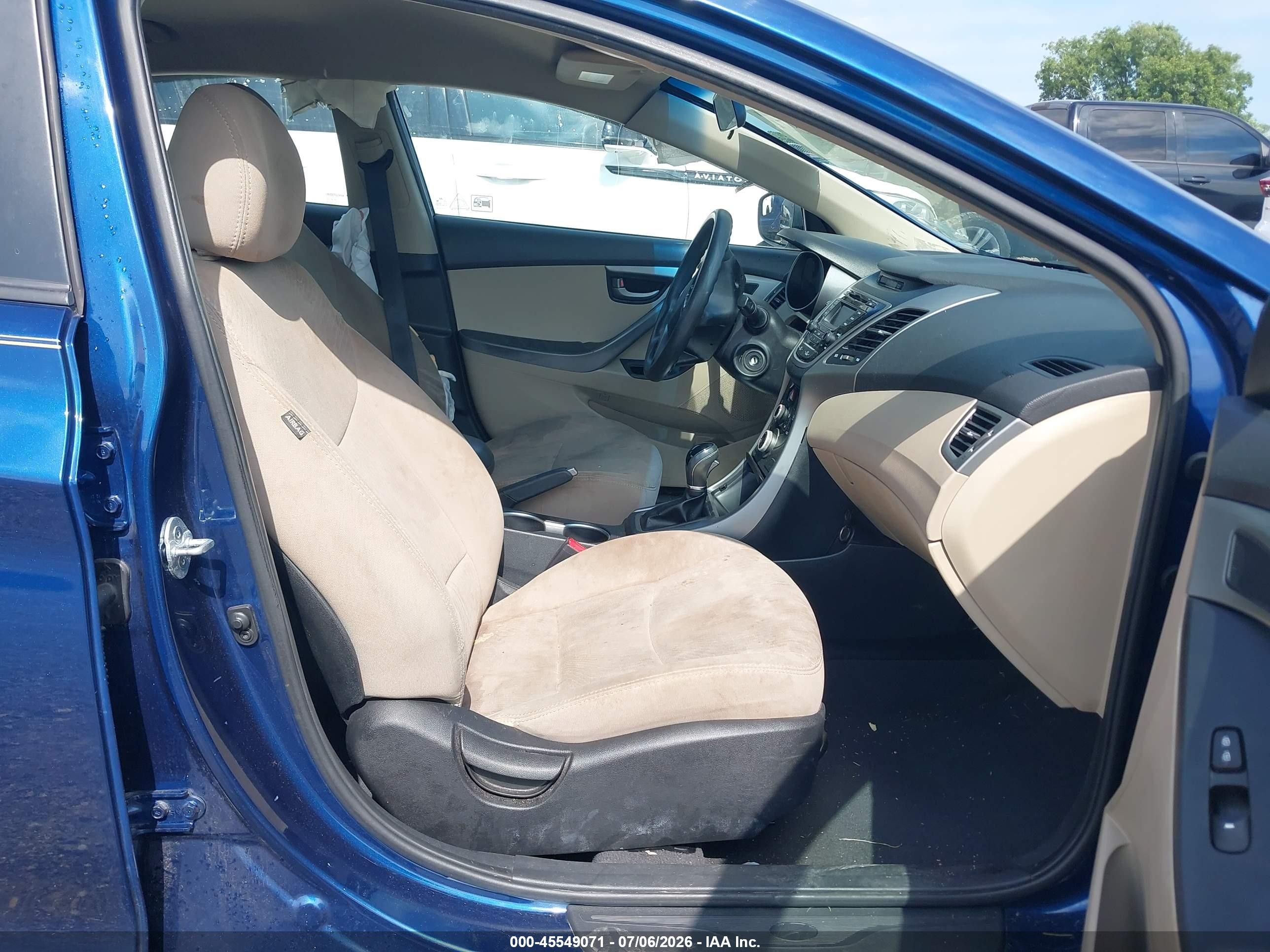2015 Hyundai Elantra Se Blue vin: 5NPDH4AEXFH620233