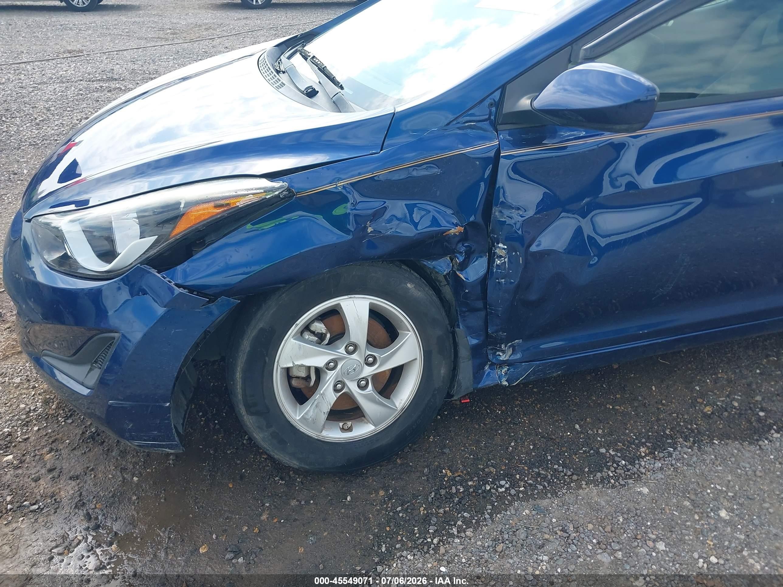 2015 Hyundai Elantra Se Blue vin: 5NPDH4AEXFH620233