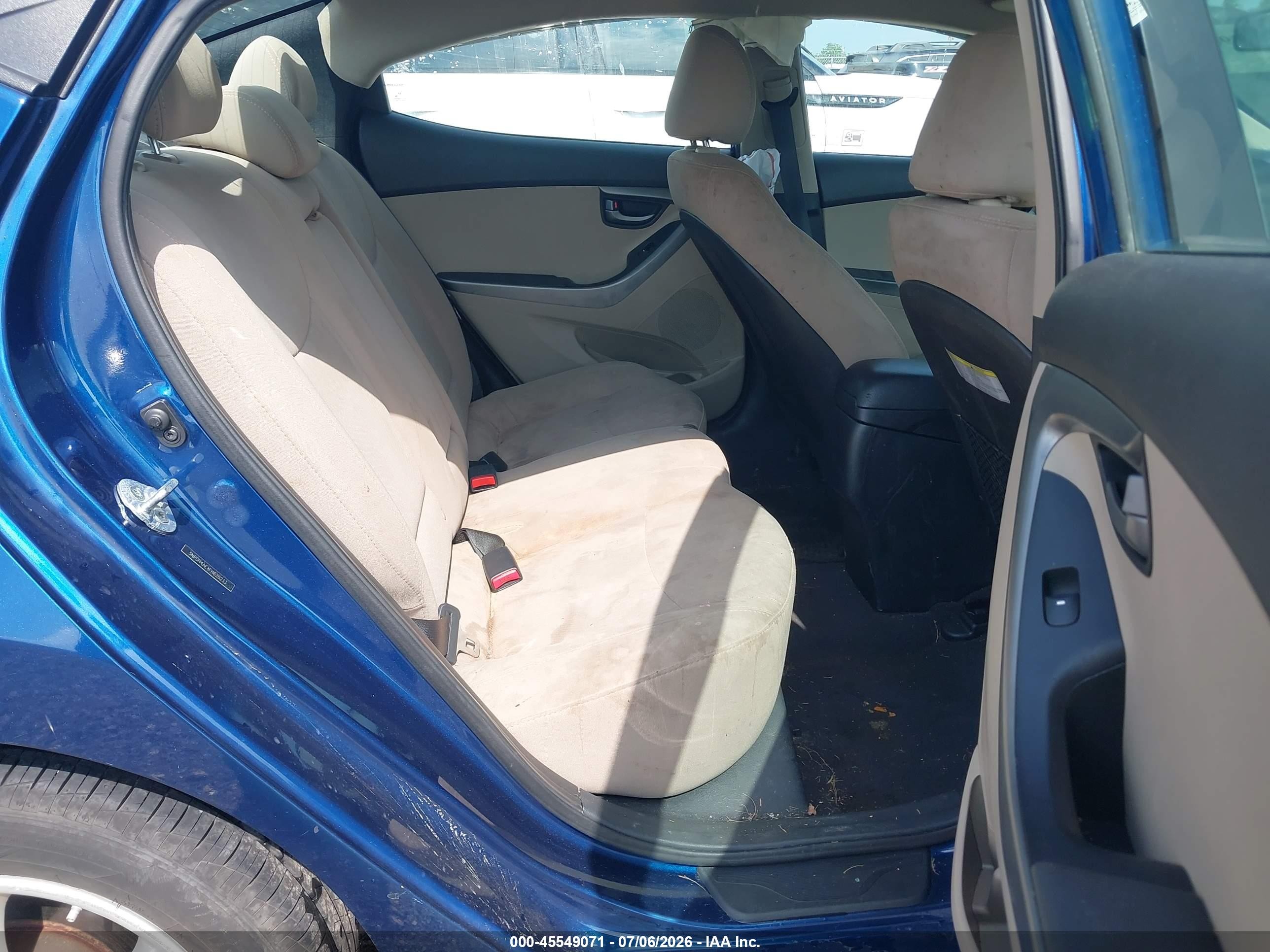 2015 Hyundai Elantra Se Blue vin: 5NPDH4AEXFH620233
