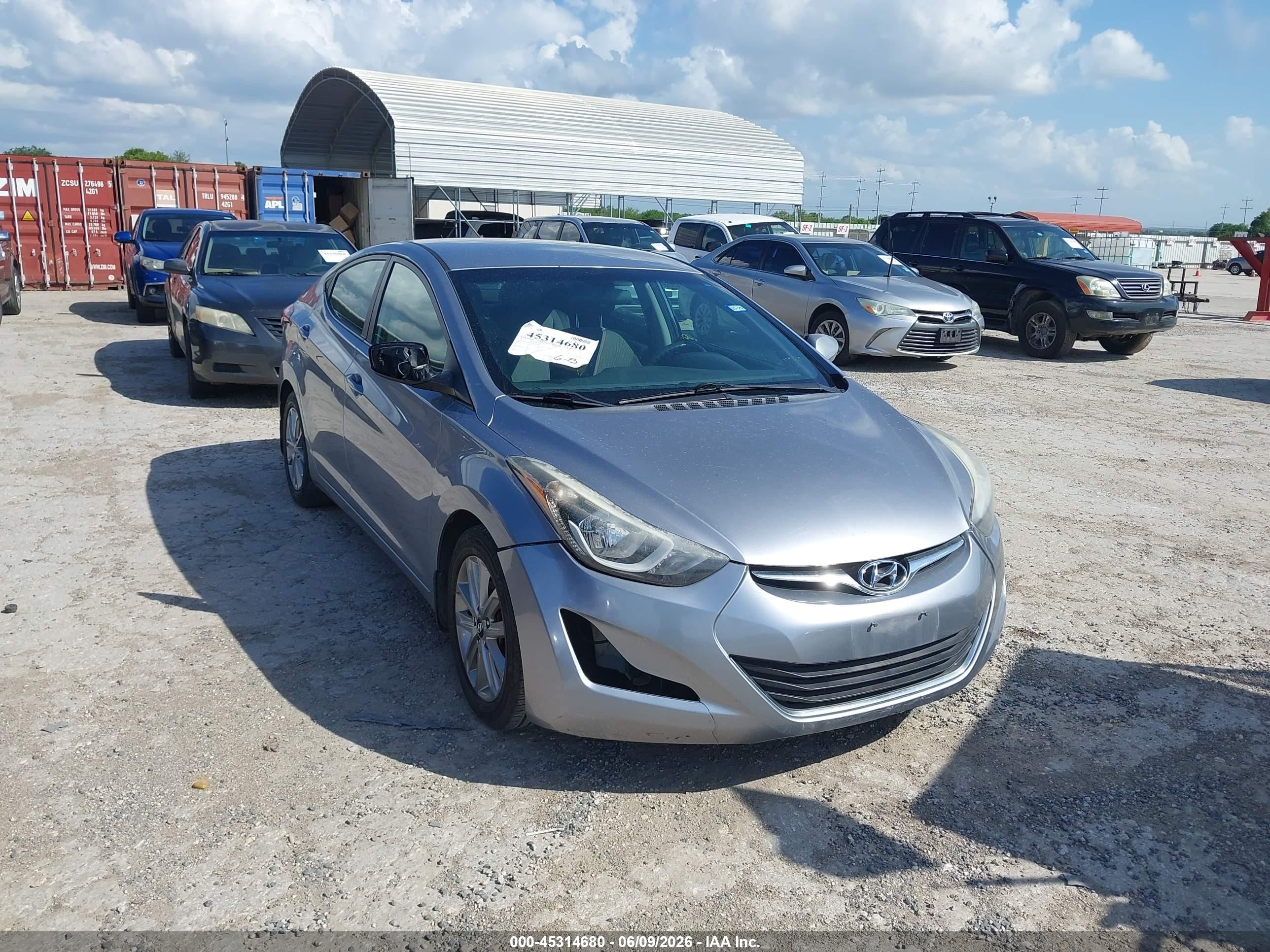 2015 Hyundai Elantra Se Gray vin: 5NPDH4AEXFH621107