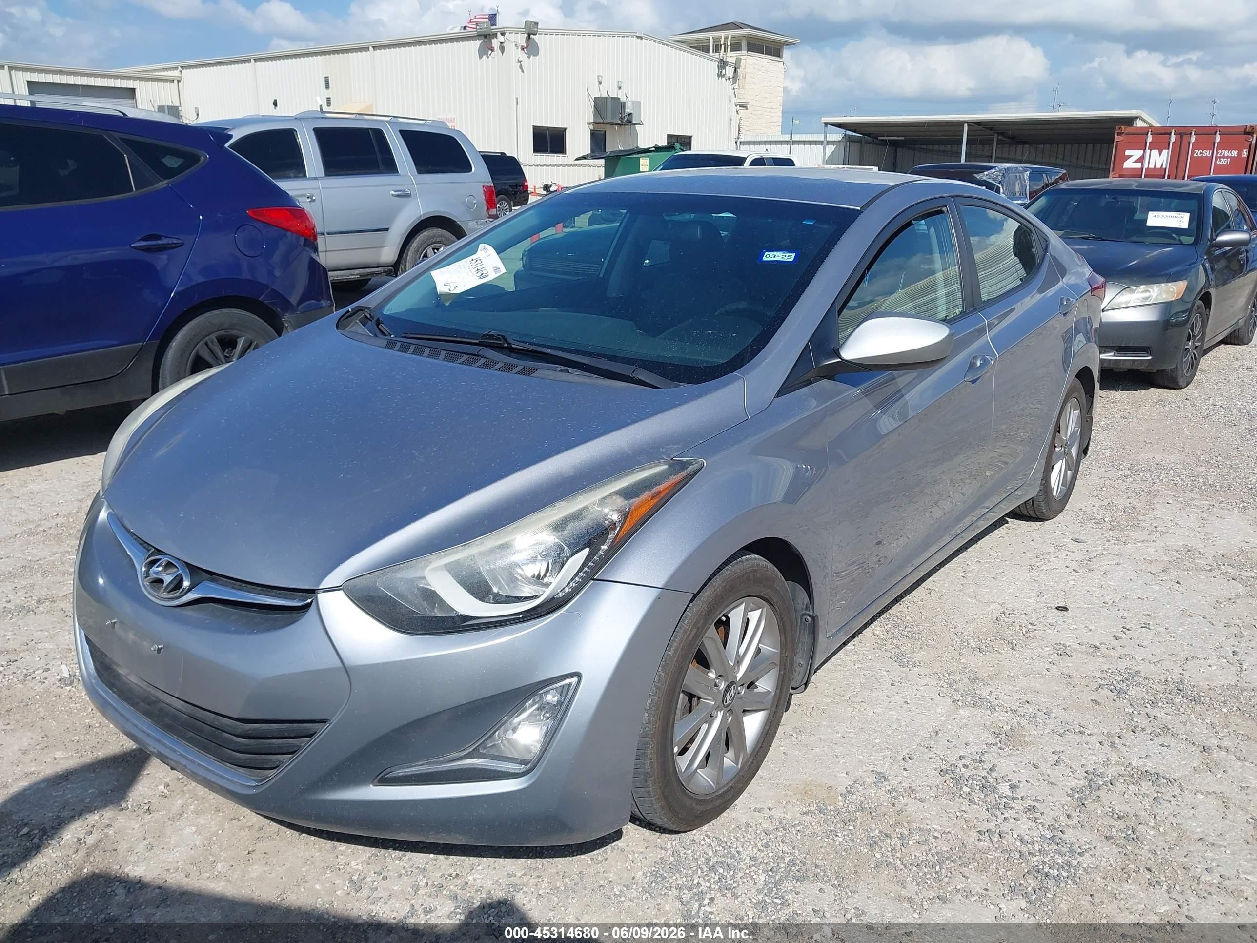 2015 Hyundai Elantra Se Gray vin: 5NPDH4AEXFH621107