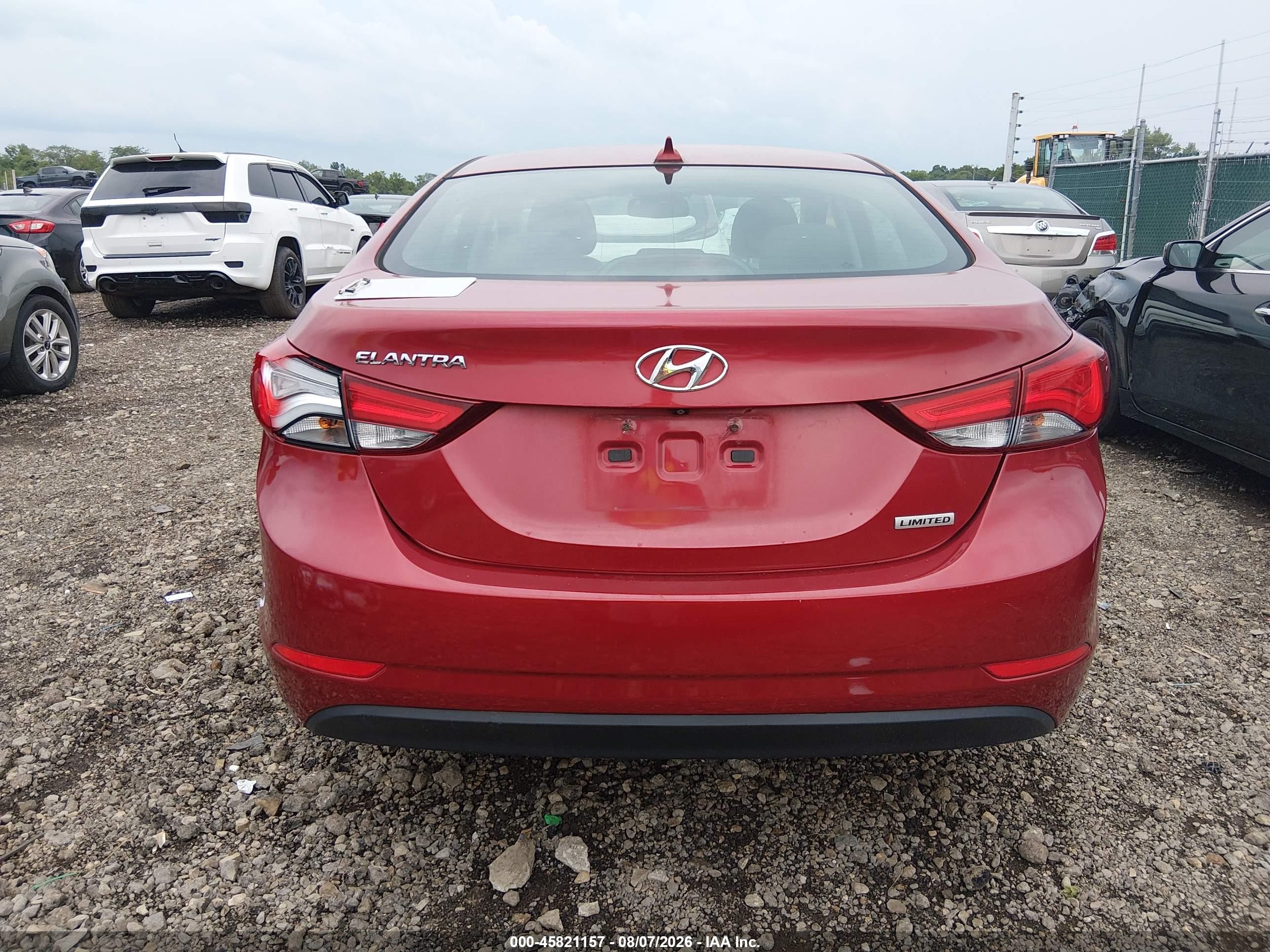2015 Hyundai Elantra Limited Red vin: 5NPDH4AEXFH628011