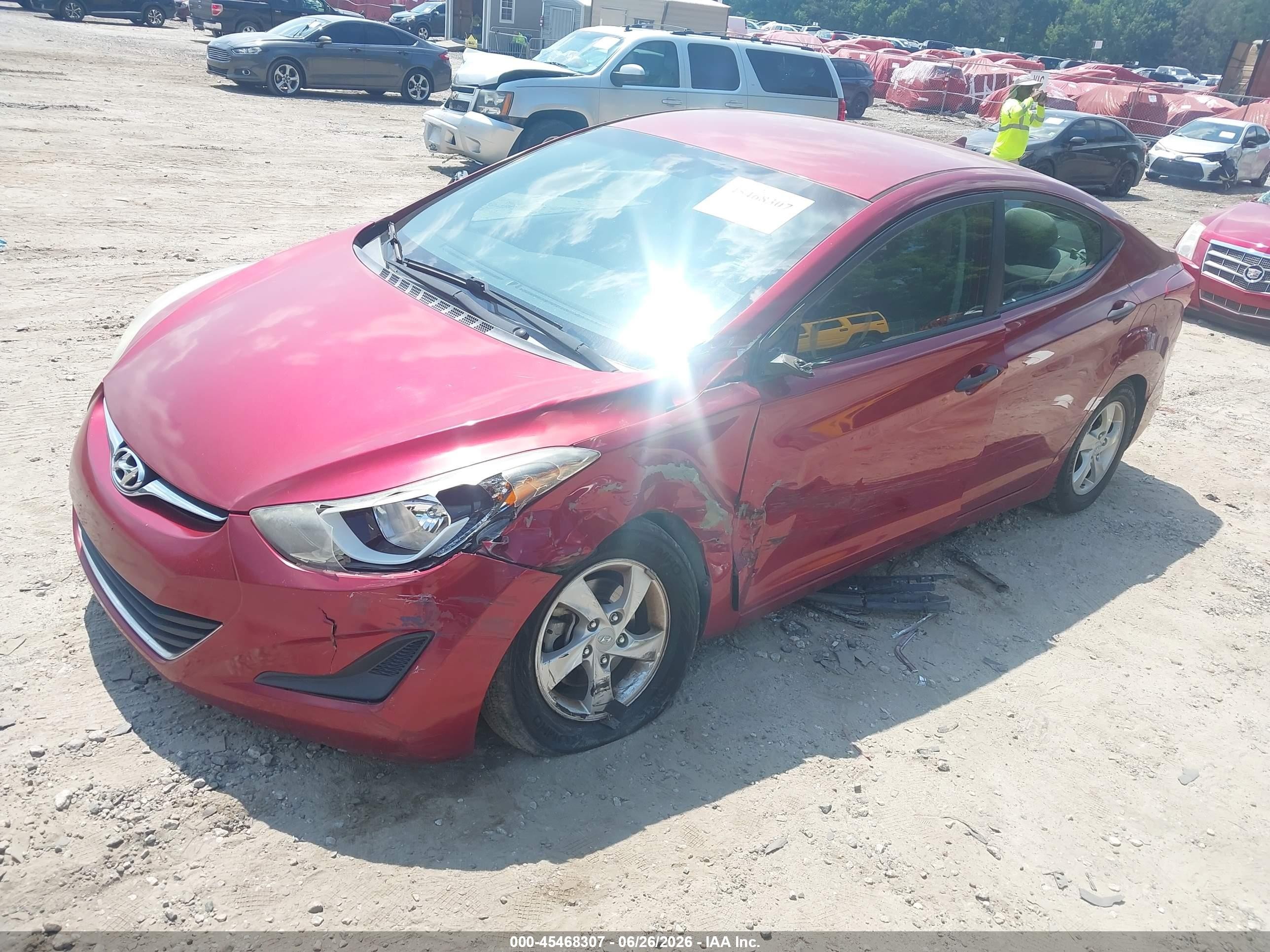 2015 Hyundai Elantra Se Red vin: 5NPDH4AEXFH633340