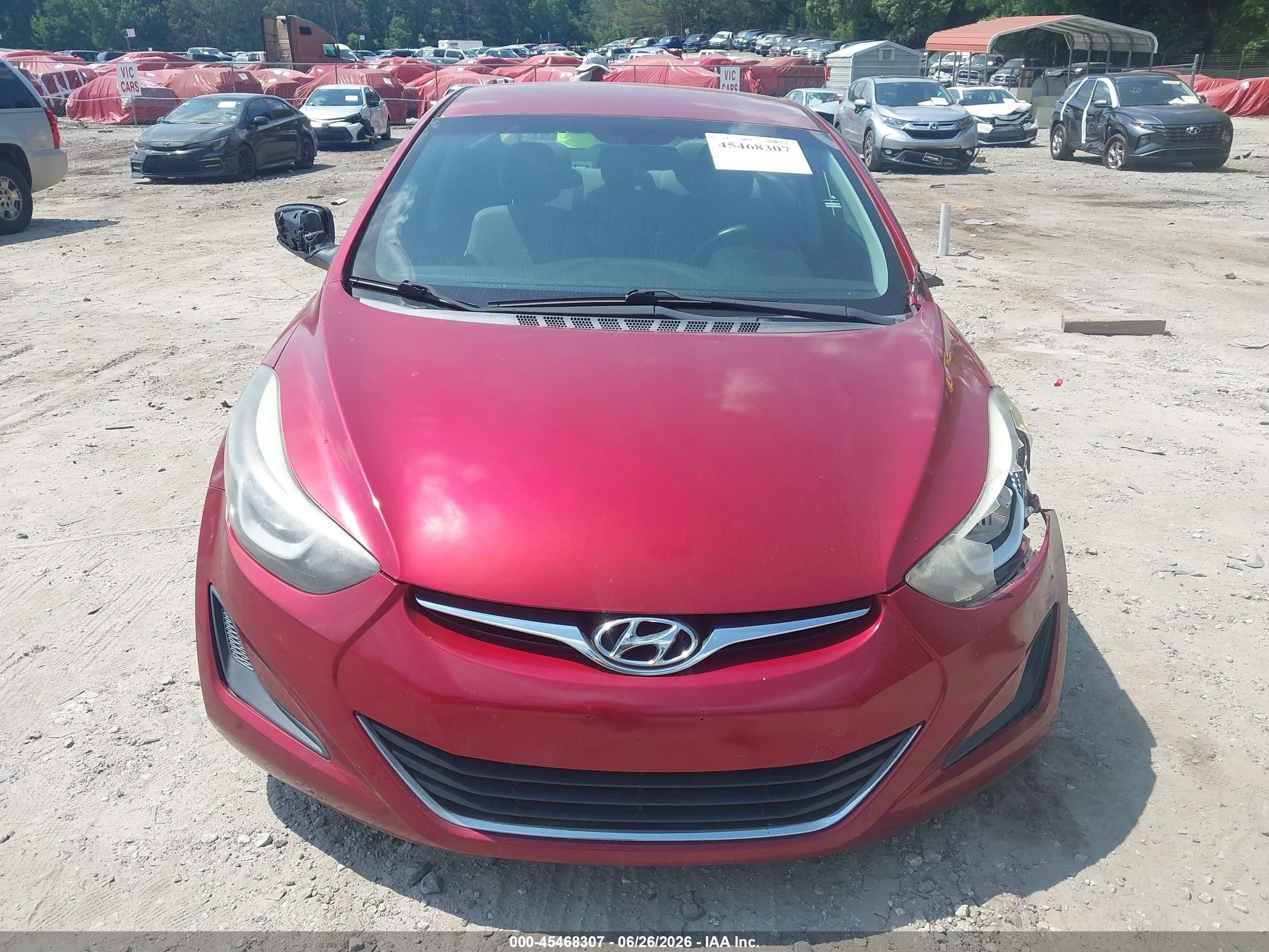 2015 Hyundai Elantra Se Red vin: 5NPDH4AEXFH633340