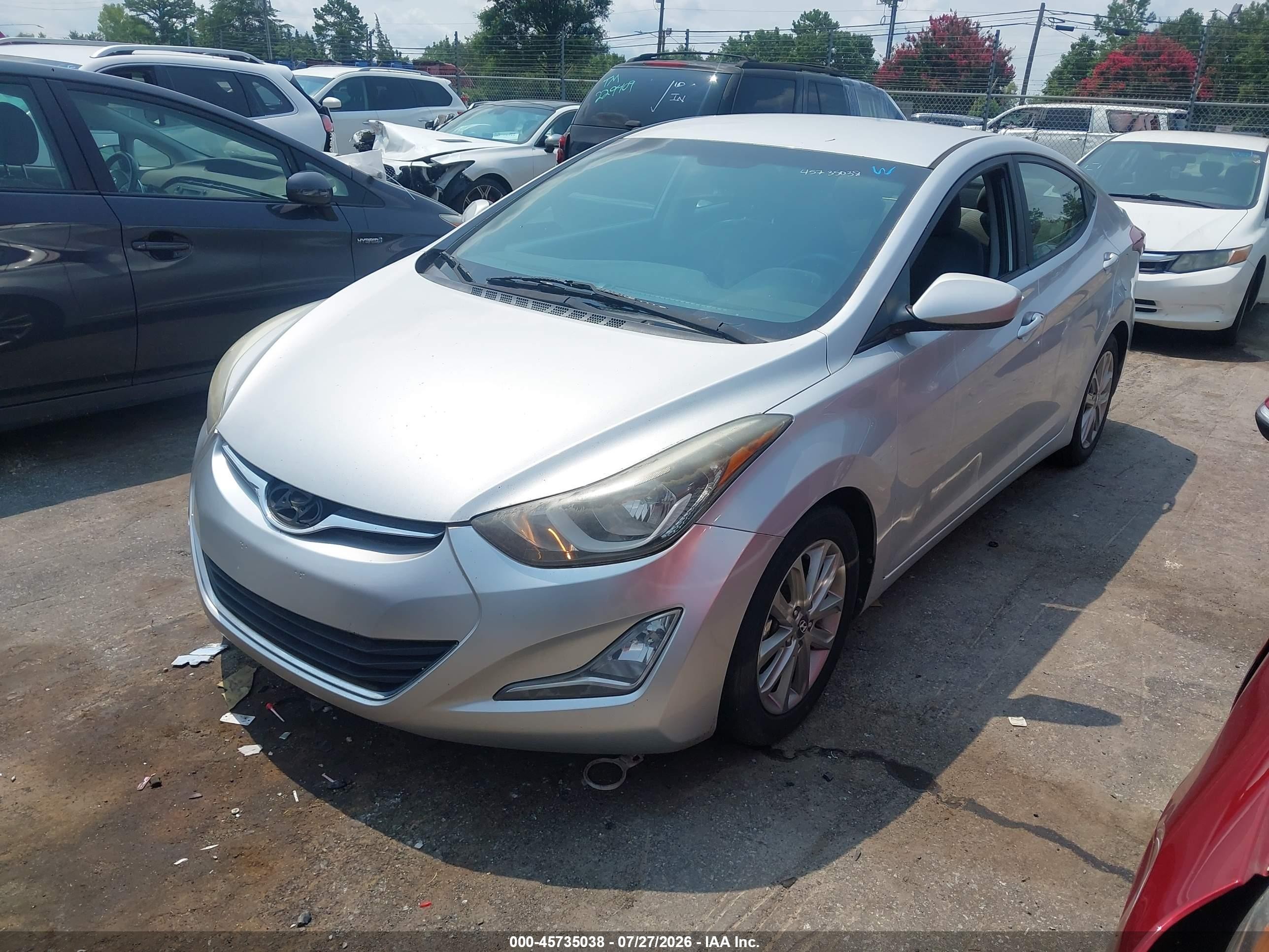 2015 Hyundai Elantra Se Silver vin: 5NPDH4AEXFH639056