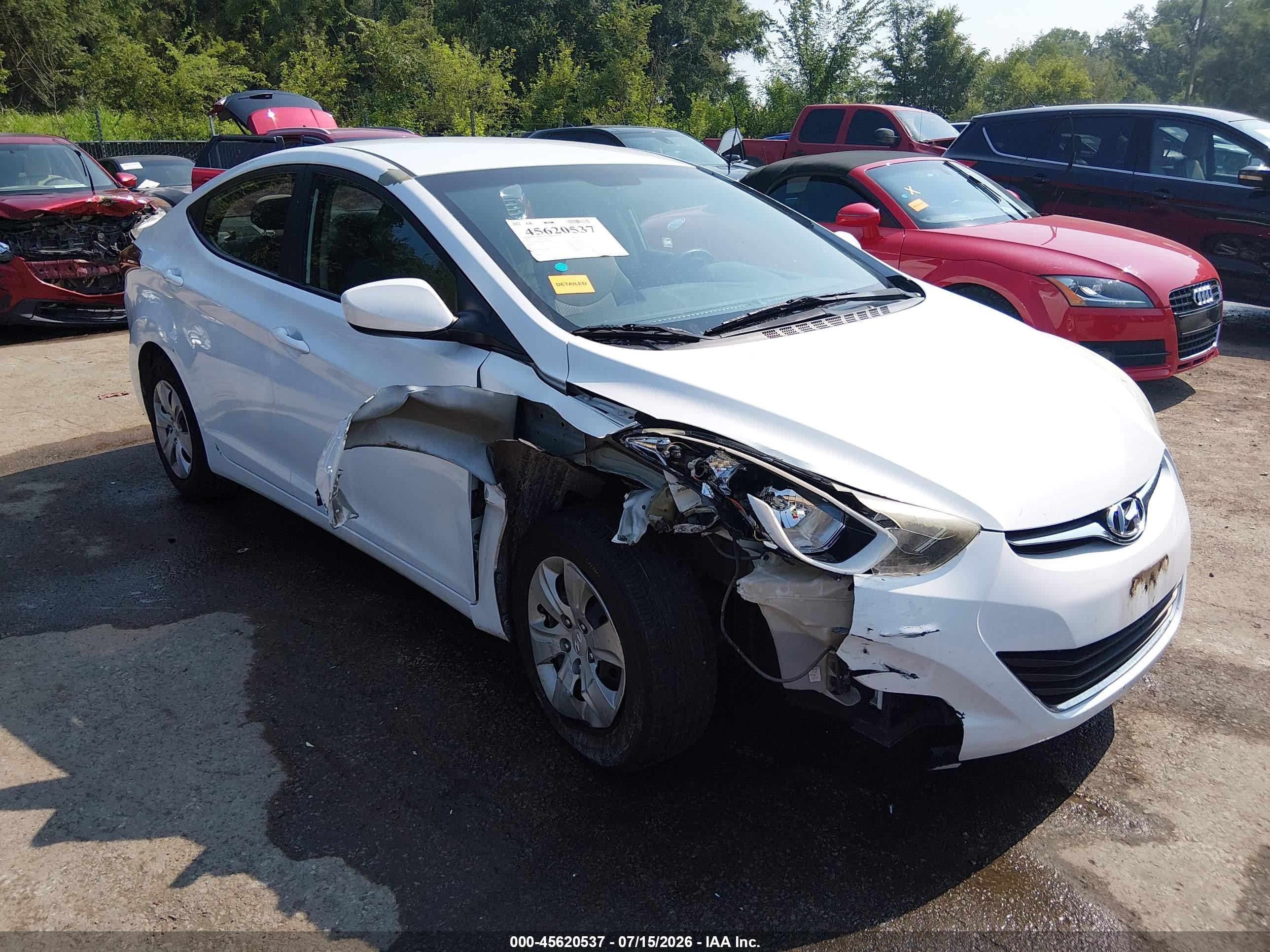 2016 Hyundai Elantra Se White vin: 5NPDH4AEXGH735982