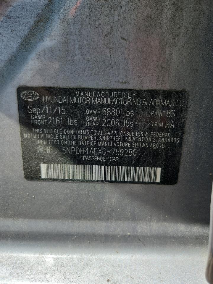 2016 Hyundai Elantra Se Серебряный vin: 5NPDH4AEXGH759280