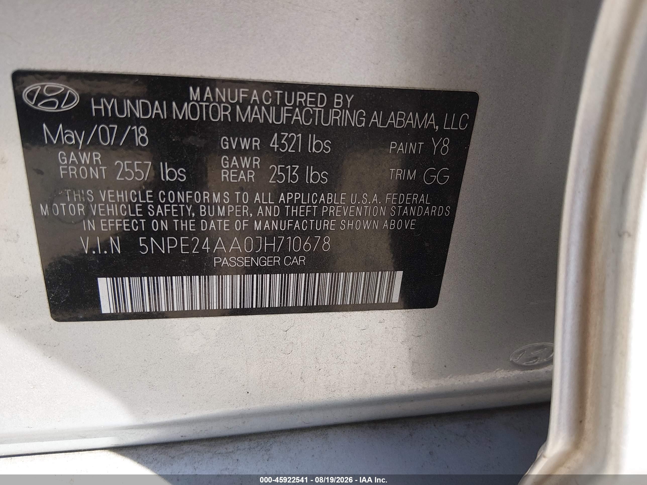 2018 Hyundai Sonata Eco Silver vin: 5NPE24AA0JH710678