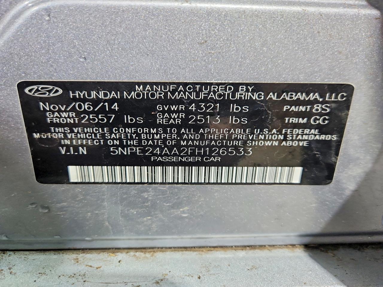 2015 Hyundai Sonata Eco Silver vin: 5NPE24AA2FH126533