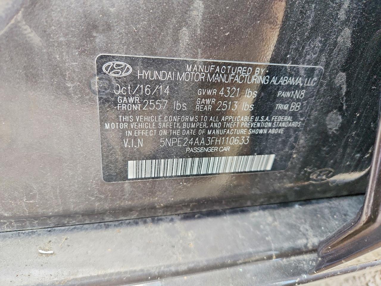2015 Hyundai Sonata Eco Brown vin: 5NPE24AA3FH110633