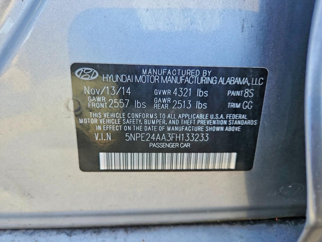 2015 Hyundai Sonata Eco Silver vin: 5NPE24AA3FH133233