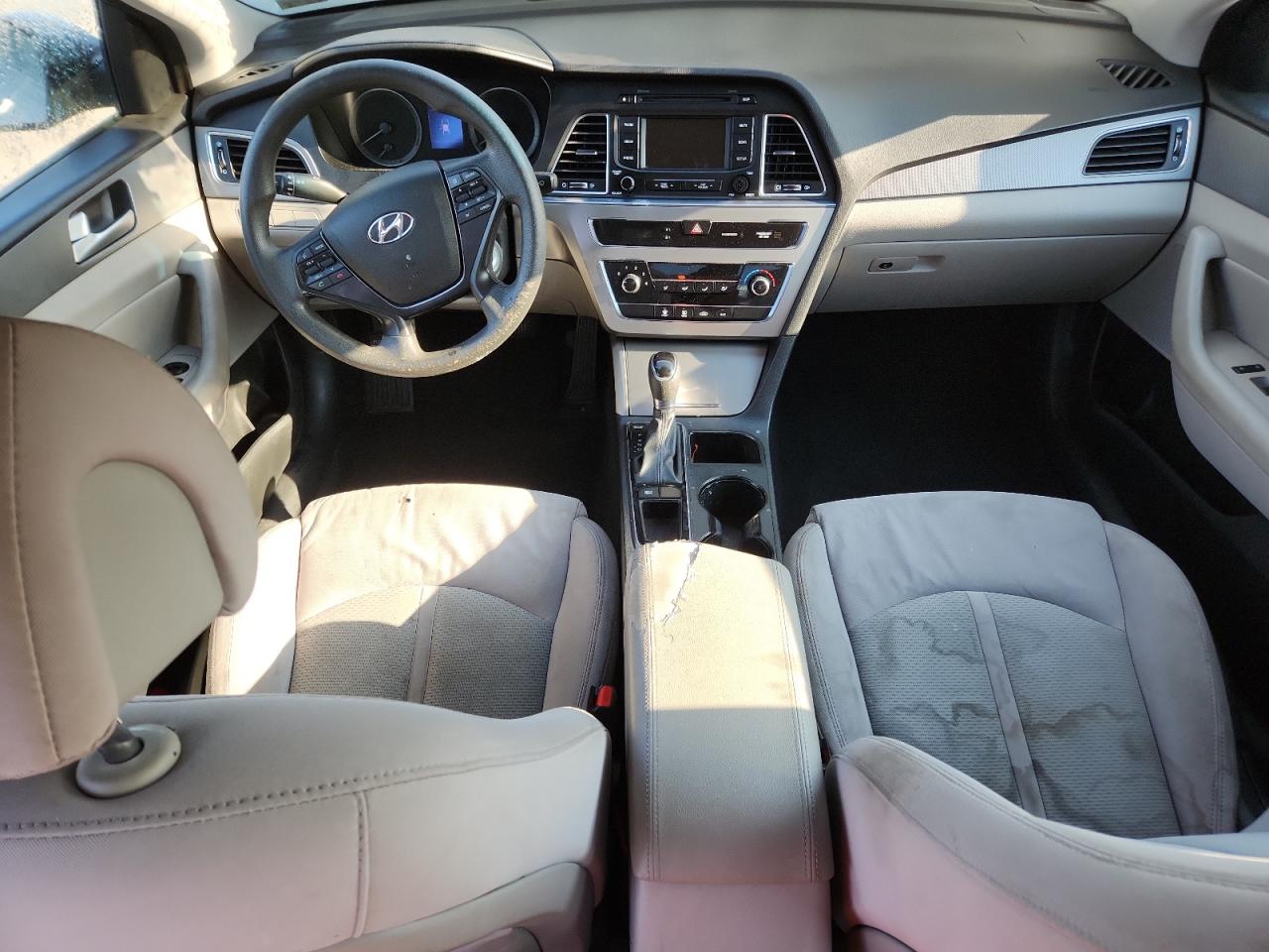 2015 Hyundai Sonata Eco Silver vin: 5NPE24AA3FH133233 Damage: Front Center Armrest, Torn, 9 To 10 Inches