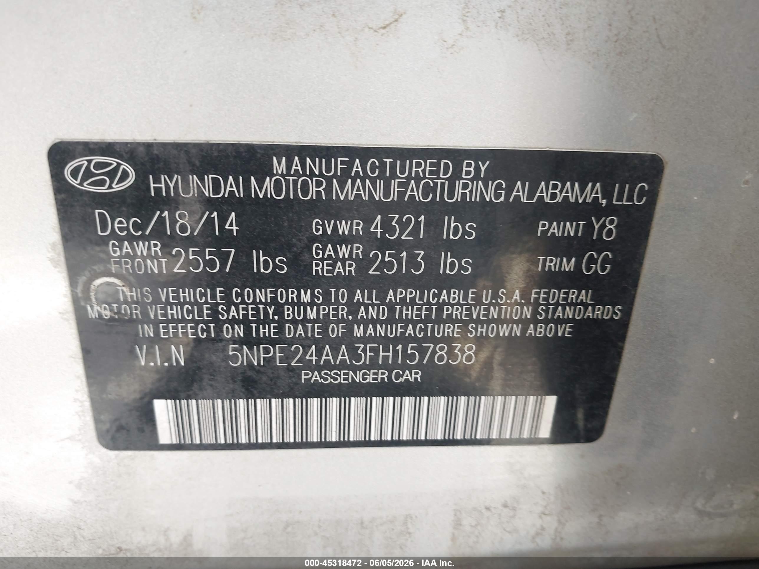 2015 Hyundai Sonata Eco Silver vin: 5NPE24AA3FH157838