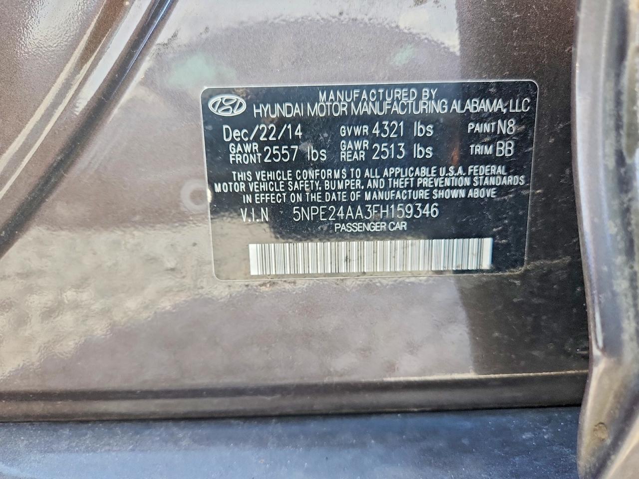 2015 Hyundai Sonata Eco Brown vin: 5NPE24AA3FH159346