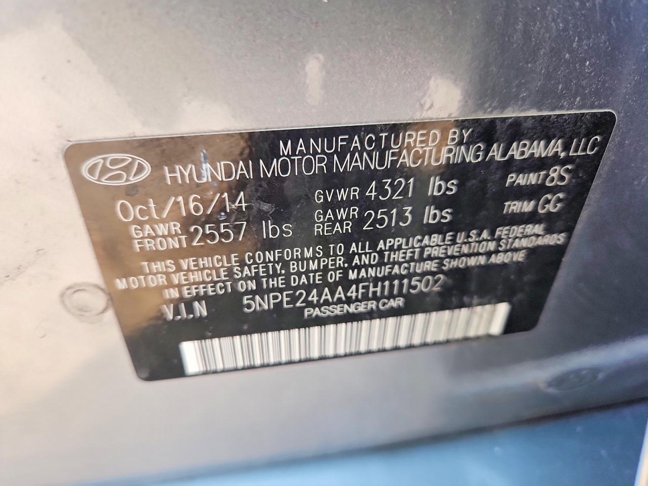 2015 Hyundai Sonata Eco Silver vin: 5NPE24AA4FH111502