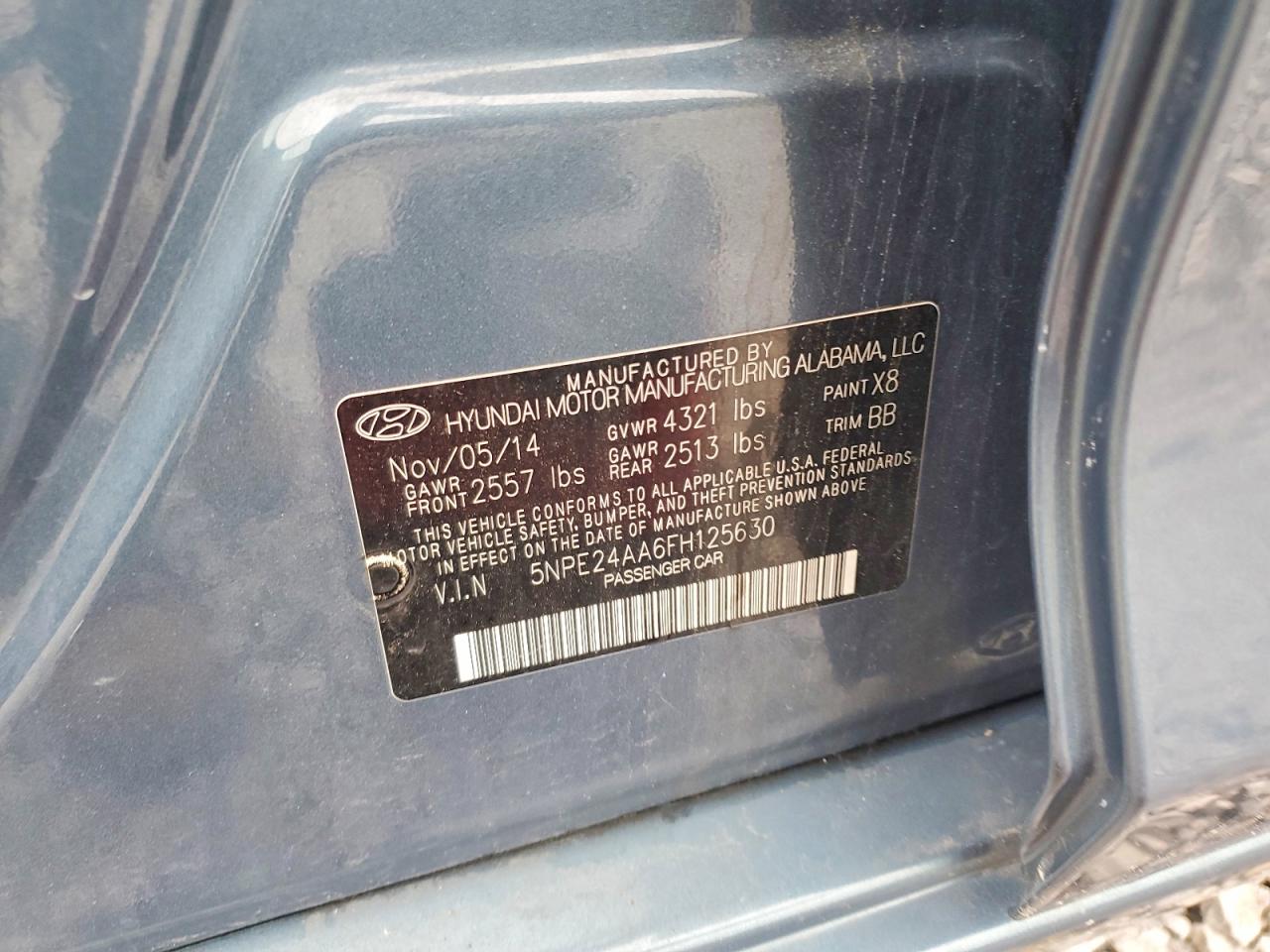 2015 Hyundai Sonata Eco Blue vin: 5NPE24AA6FH125630