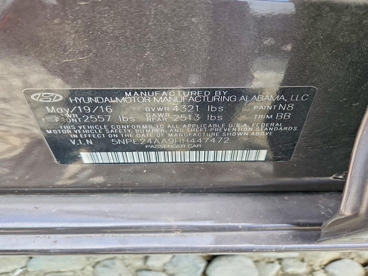 2017 Hyundai Sonata Eco Brown vin: 5NPE24AA9HH447472