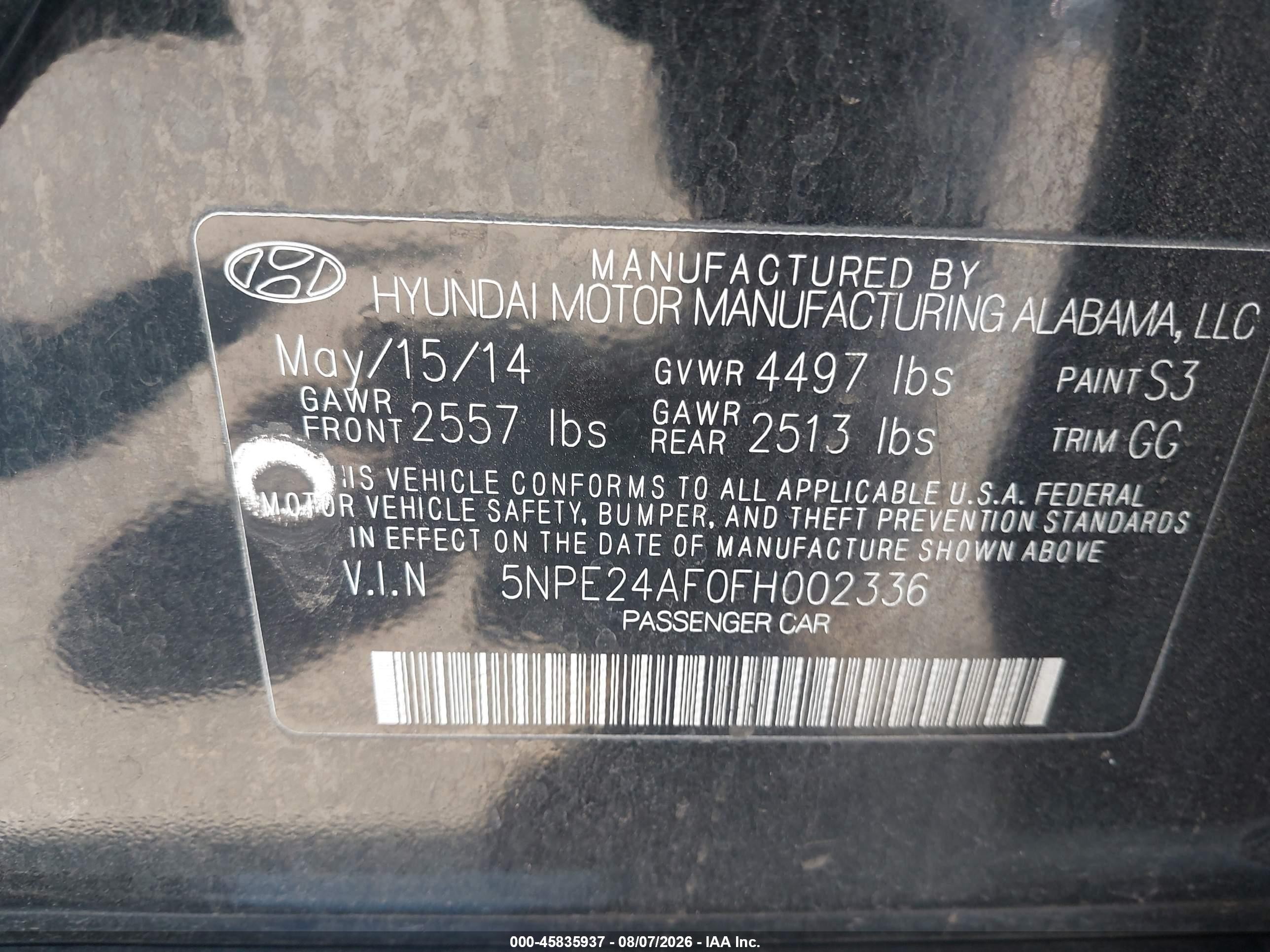 2015 Hyundai Sonata Se Black vin: 5NPE24AF0FH002336
