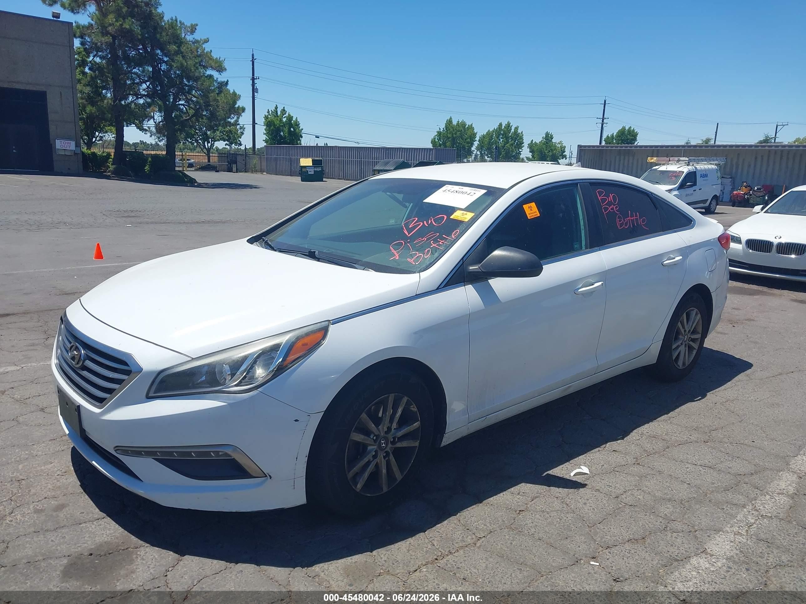 2015 Hyundai Sonata Se White vin: 5NPE24AF0FH004412