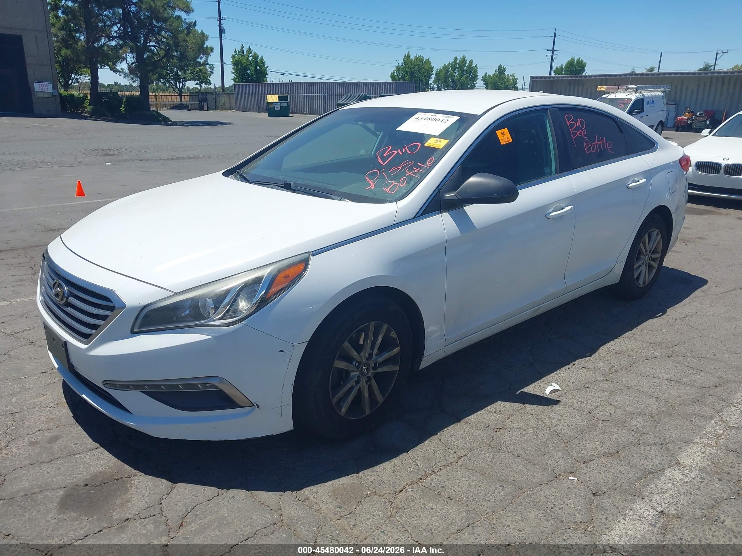 2015 Hyundai Sonata Se White vin: 5NPE24AF0FH004412