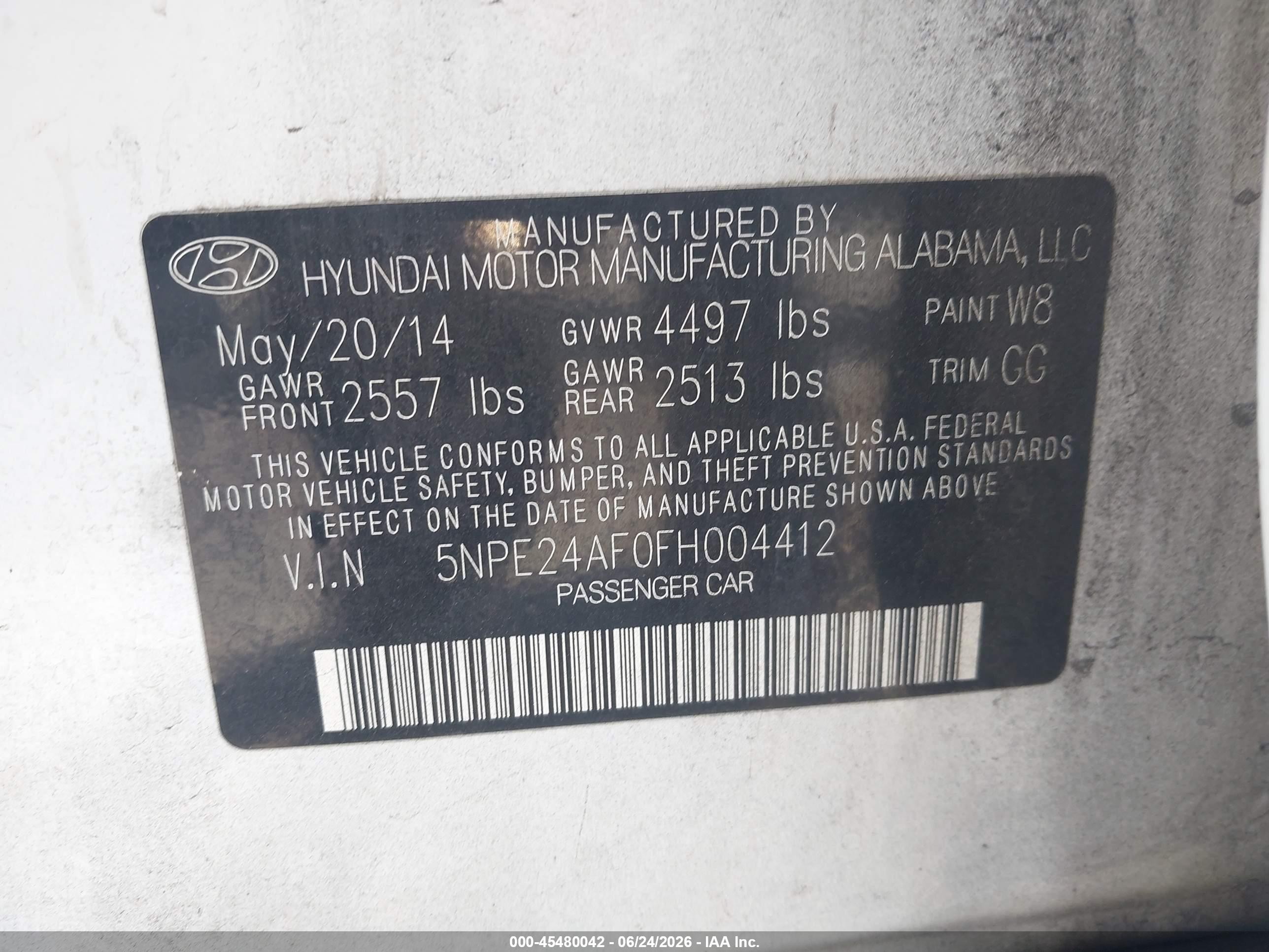 2015 Hyundai Sonata Se White vin: 5NPE24AF0FH004412