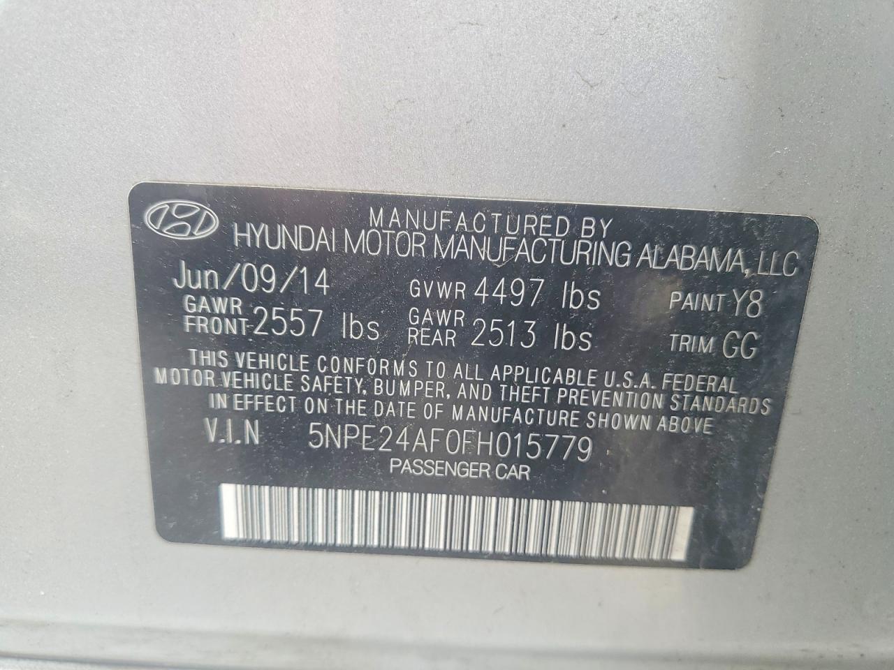 2015 Hyundai Sonata Se Серебряный vin: 5NPE24AF0FH015779