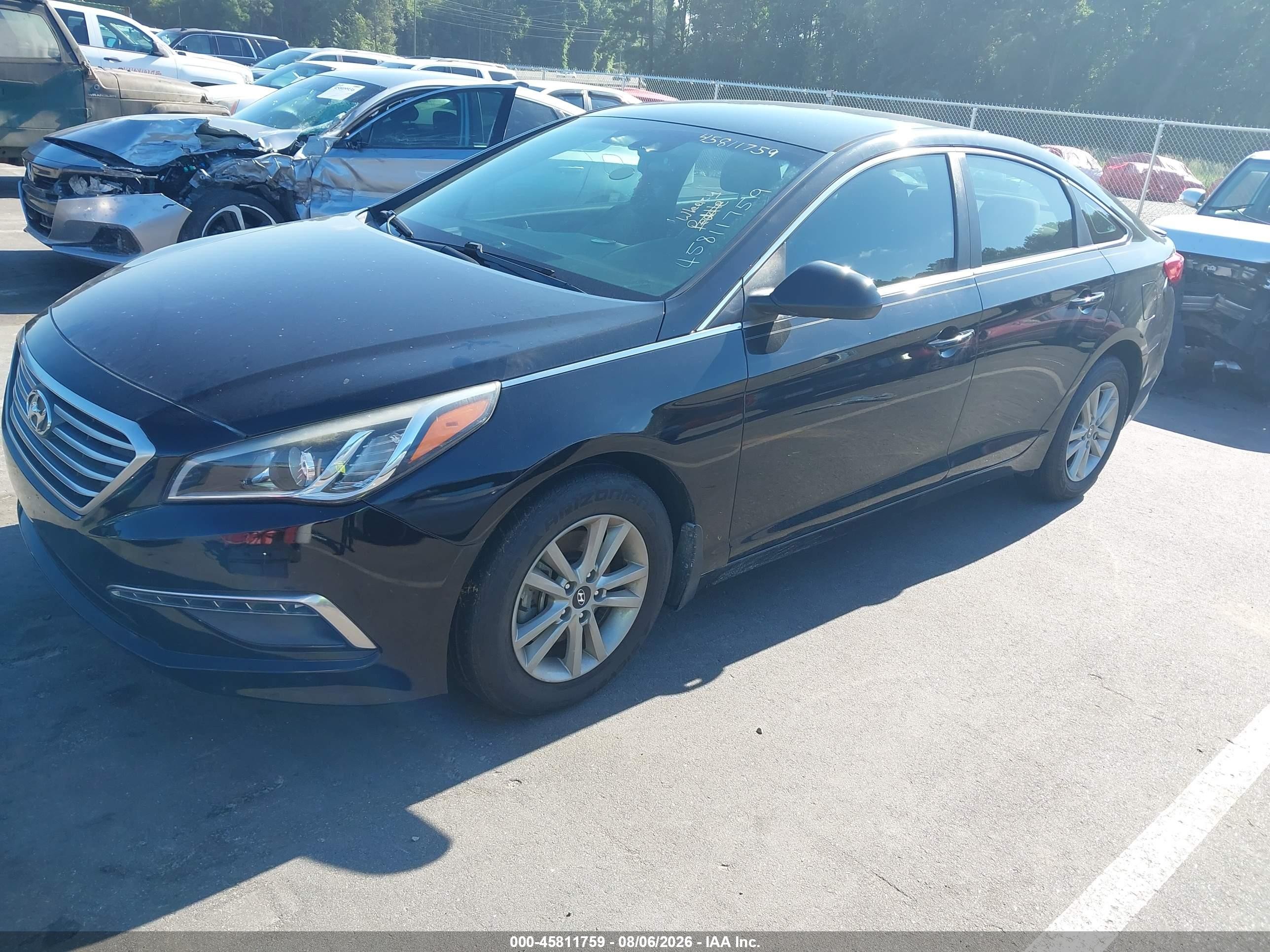 2015 Hyundai Sonata Se Черный vin: 5NPE24AF0FH018441