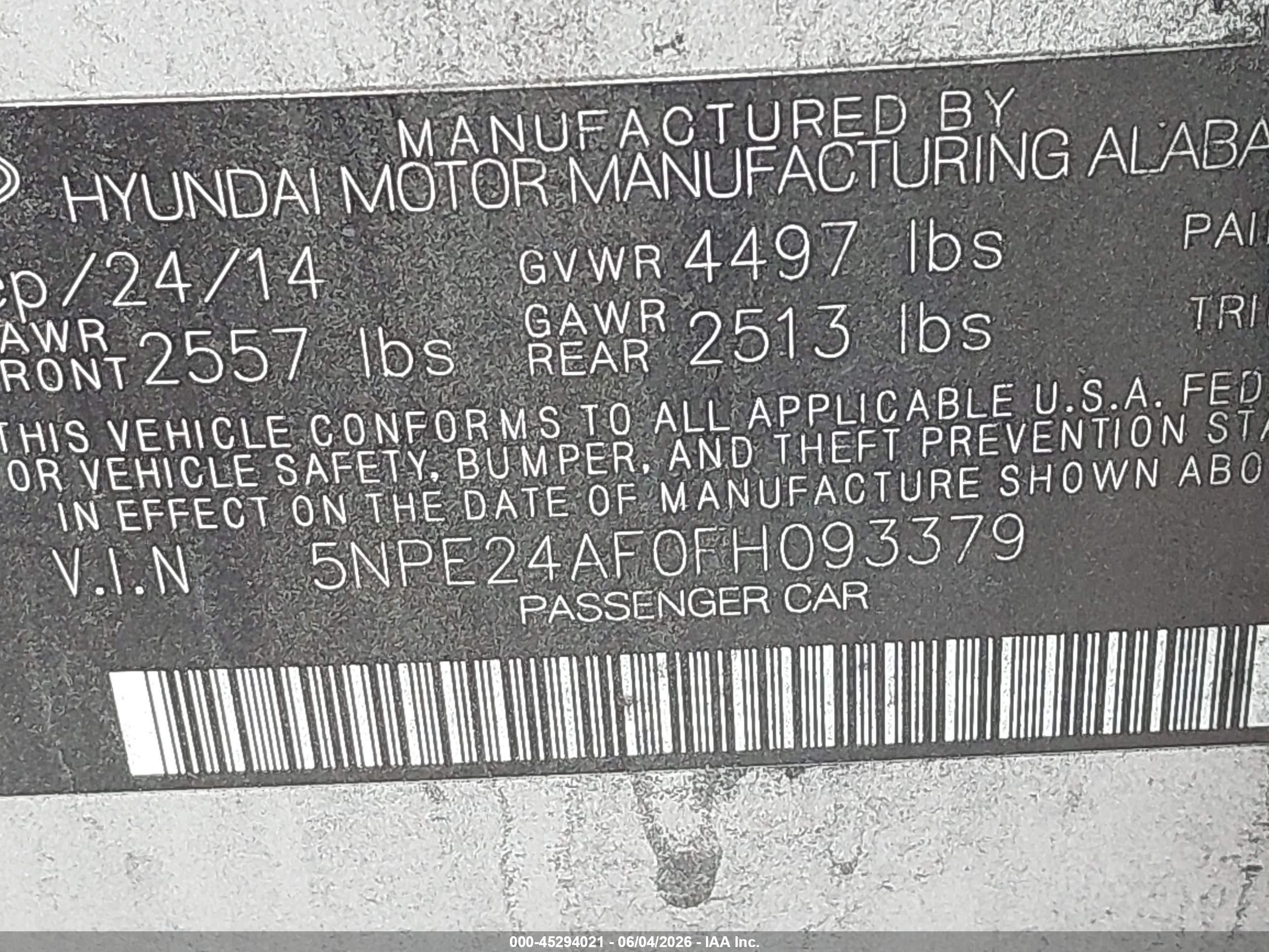 2015 Hyundai Sonata Se Silver vin: 5NPE24AF0FH093379