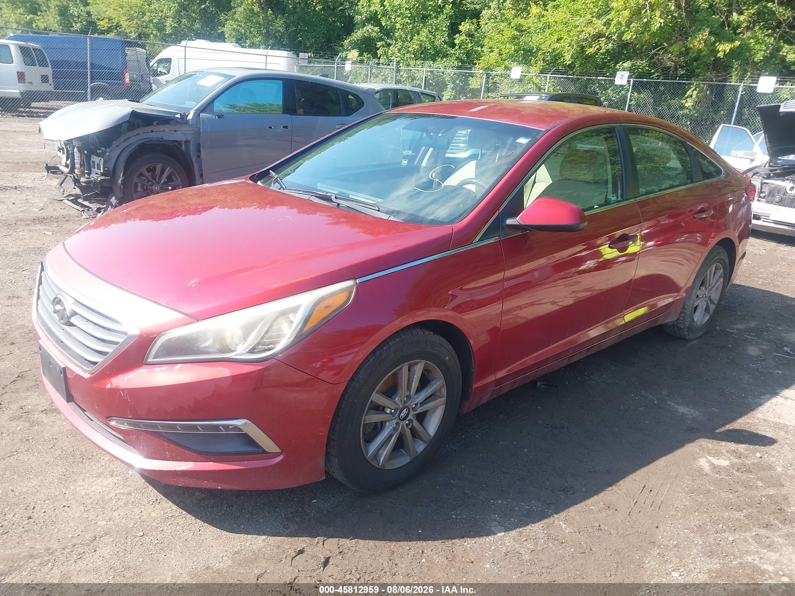 2015 Hyundai Sonata Se Red vin: 5NPE24AF0FH137834